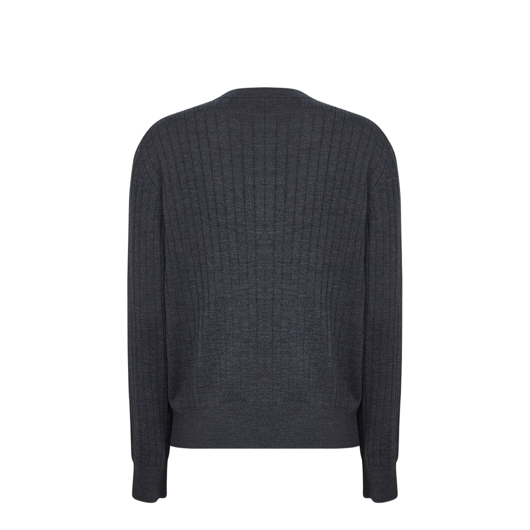 Wool Rib Cardigan in Anthracite