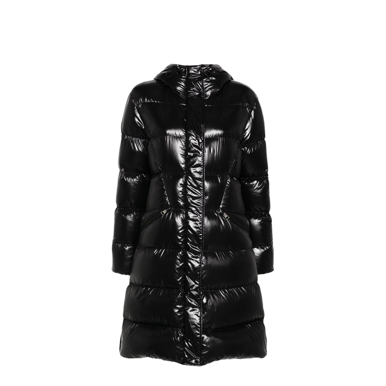 Black Bellevue Hooded Down Jacket