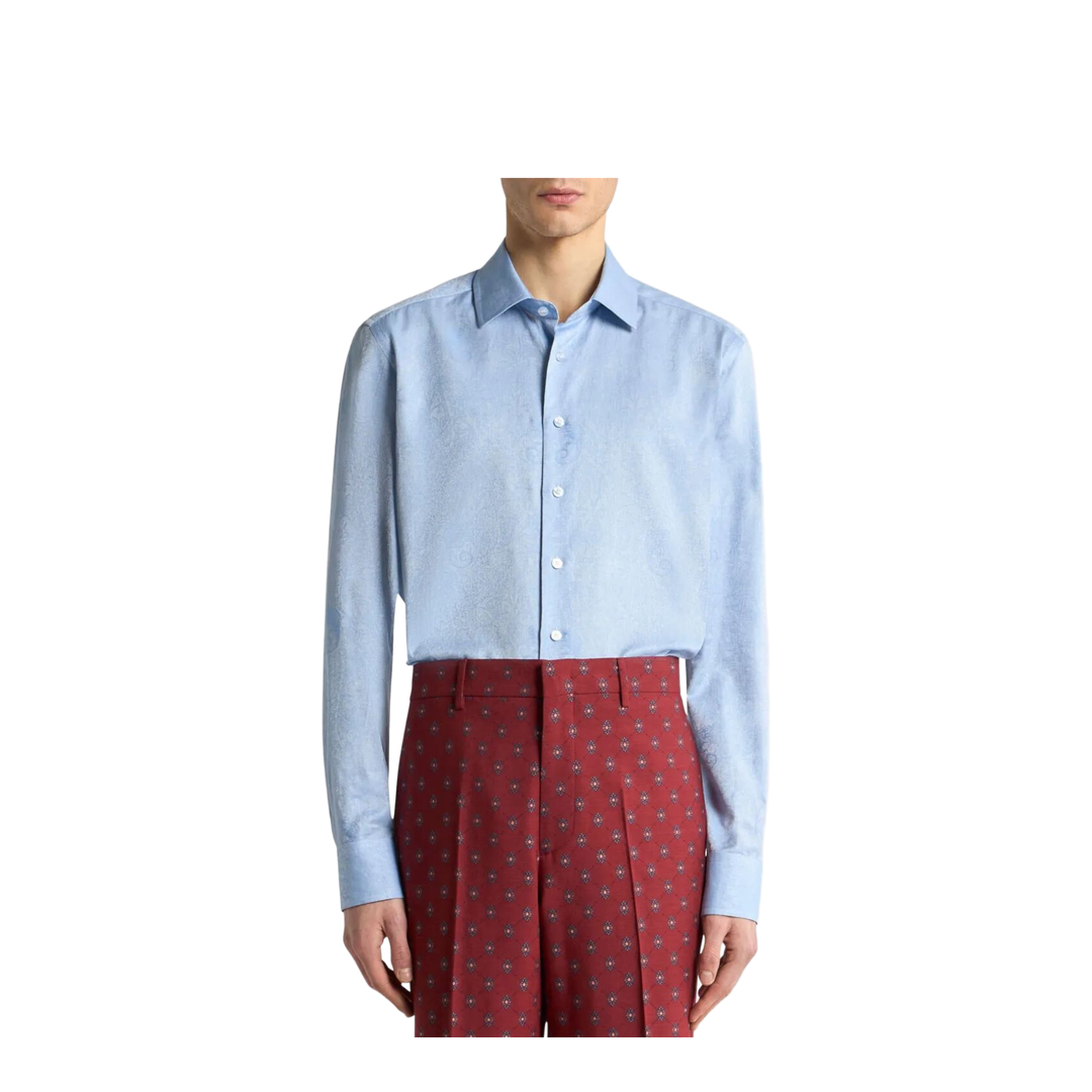 MAYFEYR - Etro - Cotton Jacquard Shirt With Gecko Motif - MRIB000199TJ590