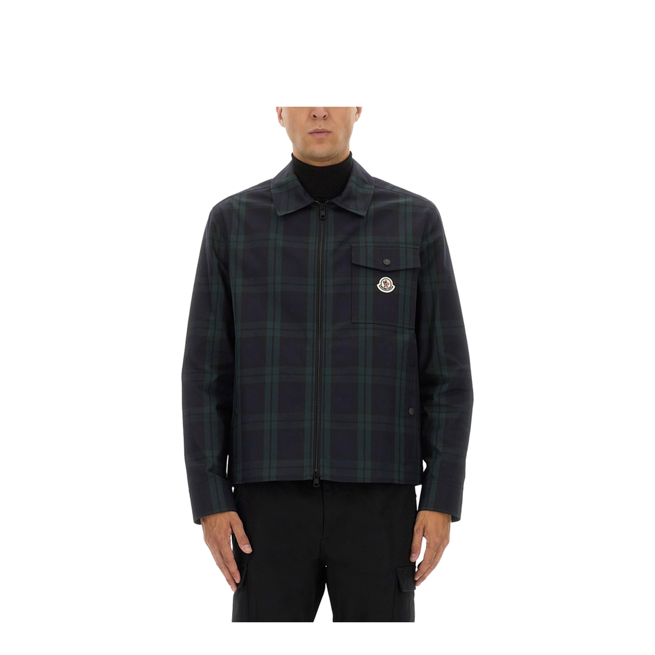 Checked Cotton Gabarine Shirt Jacket