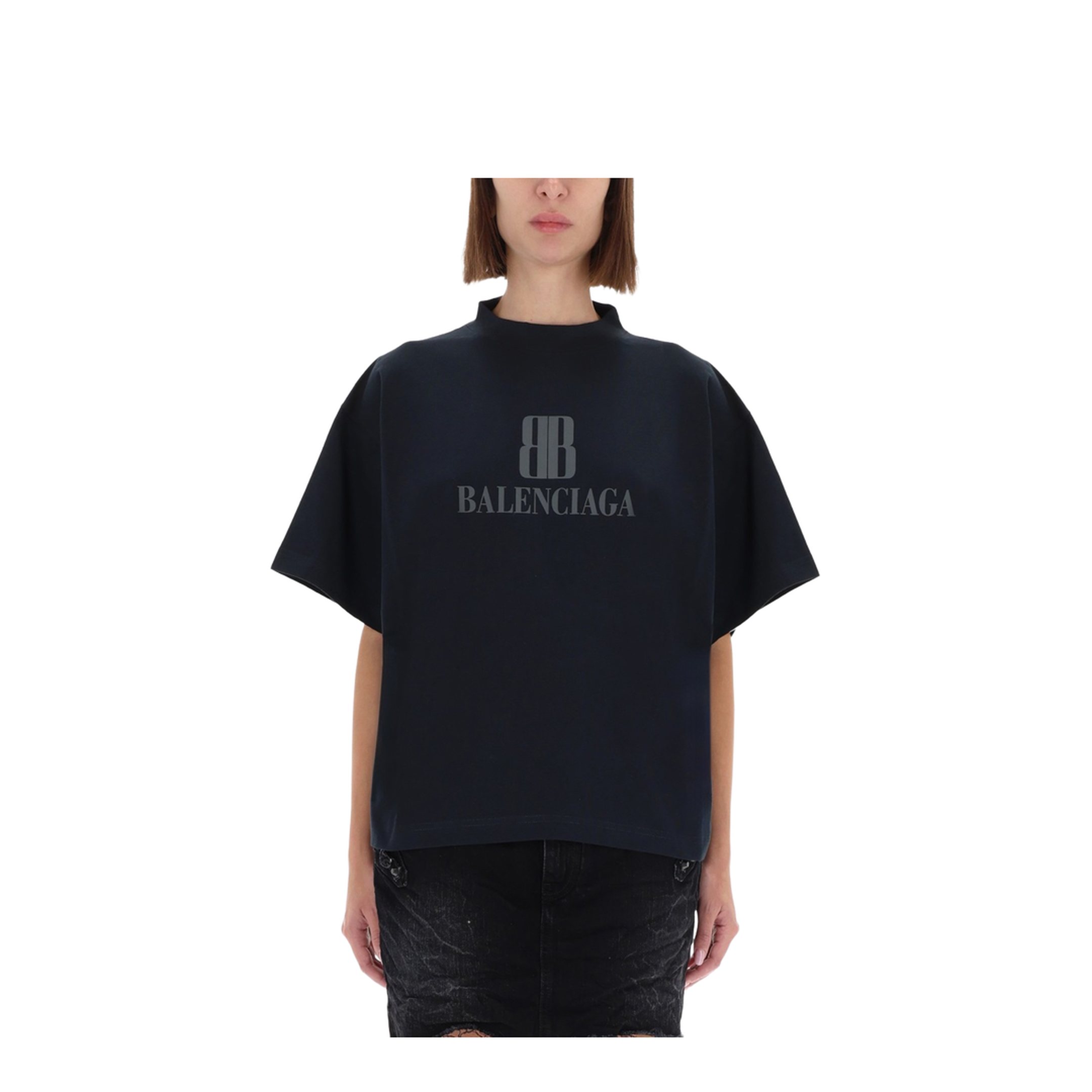 Cropped Nano Bb T-Shirt in Black