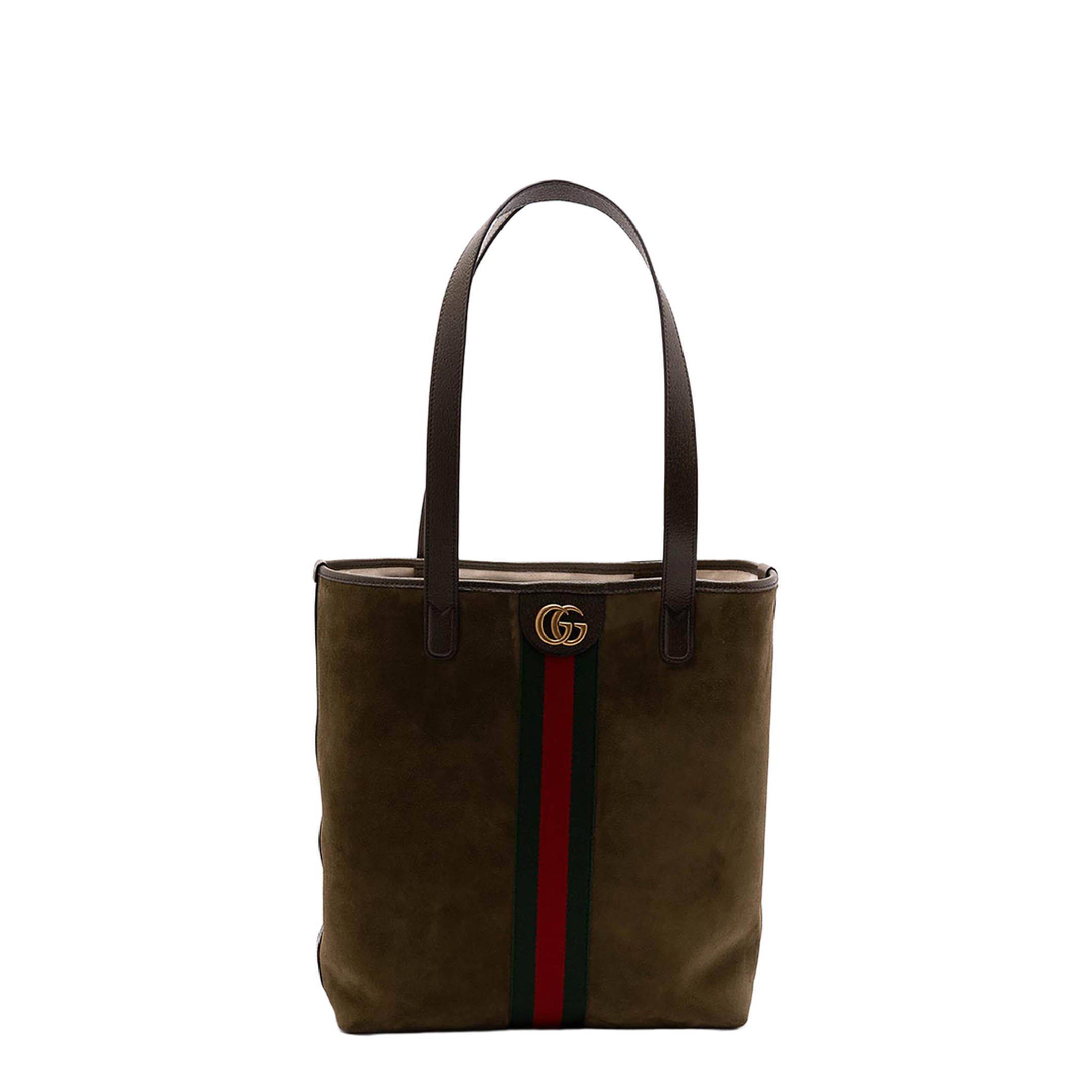 Ophidia Medium Tote Bag Dark Green Suede