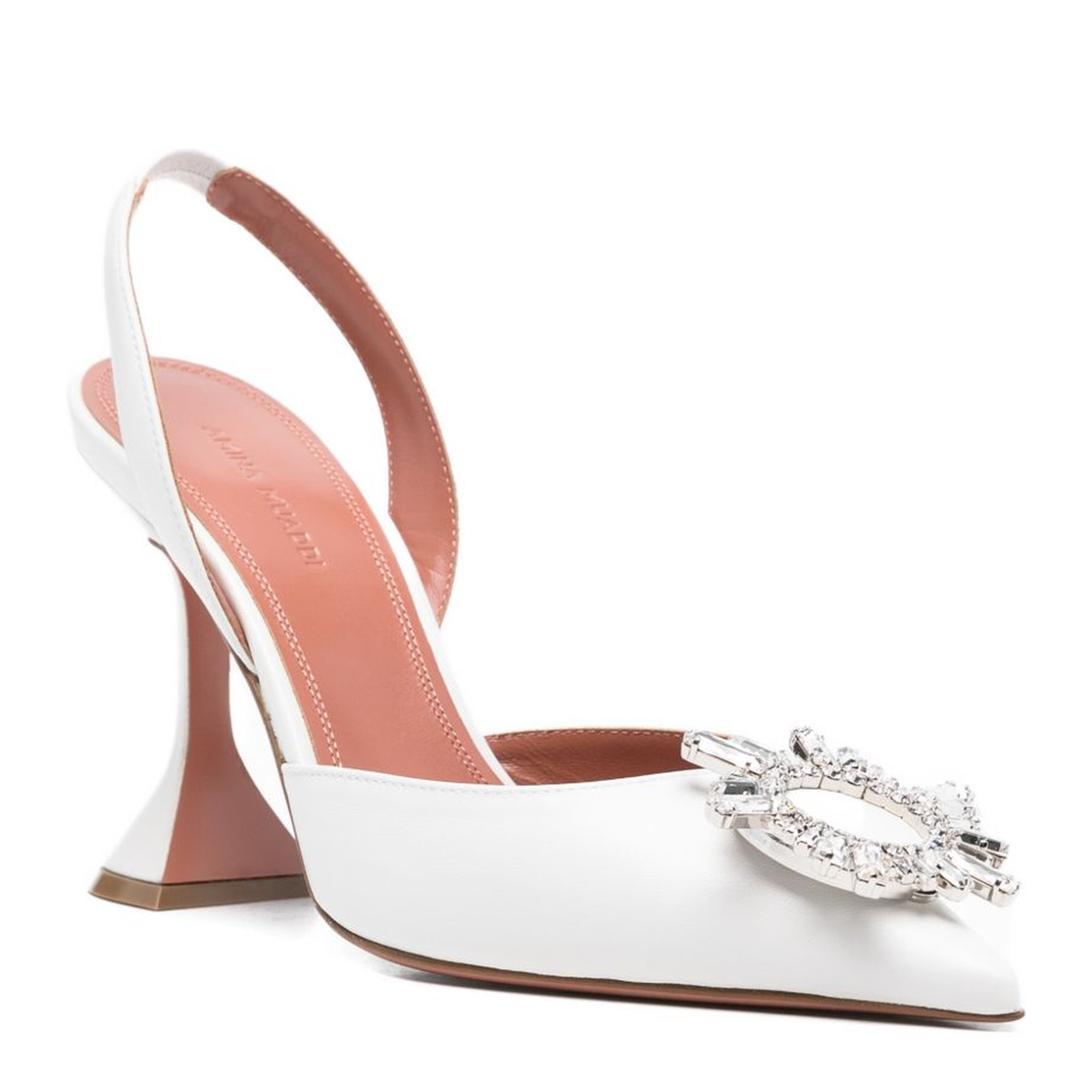 MAYFEYR - Amina Muaddi - Begum Slingback Pumps - C9S332553BEGWHITENAPPA