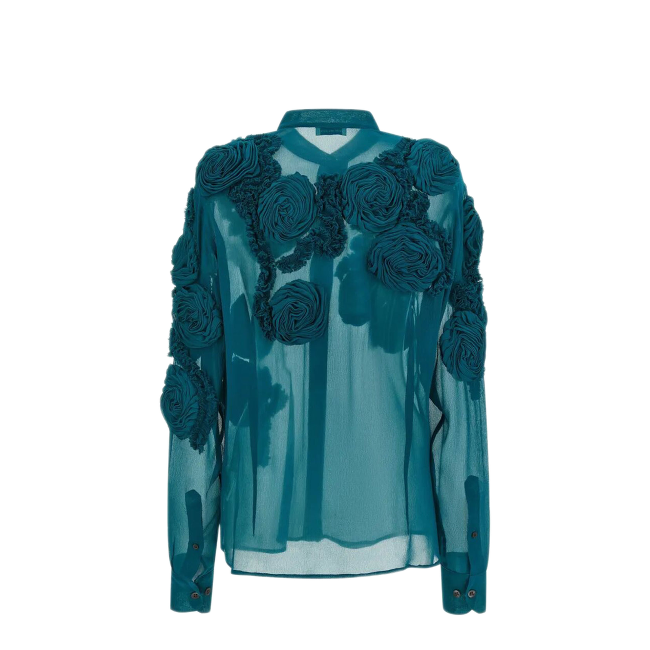 MAYFEYR - Dries Van Noten - Embellished Shirt In Sheer Viscose - 0107623376508