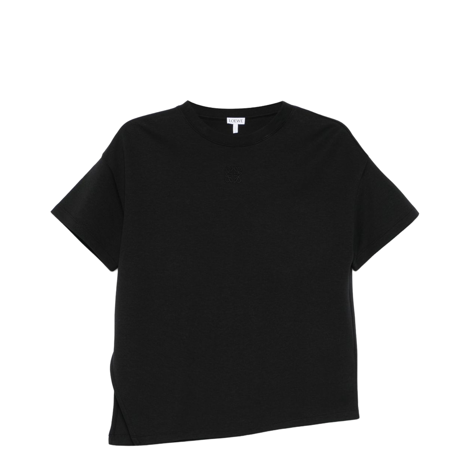 Asymmetric T-Shirt in Cotton Blend Black