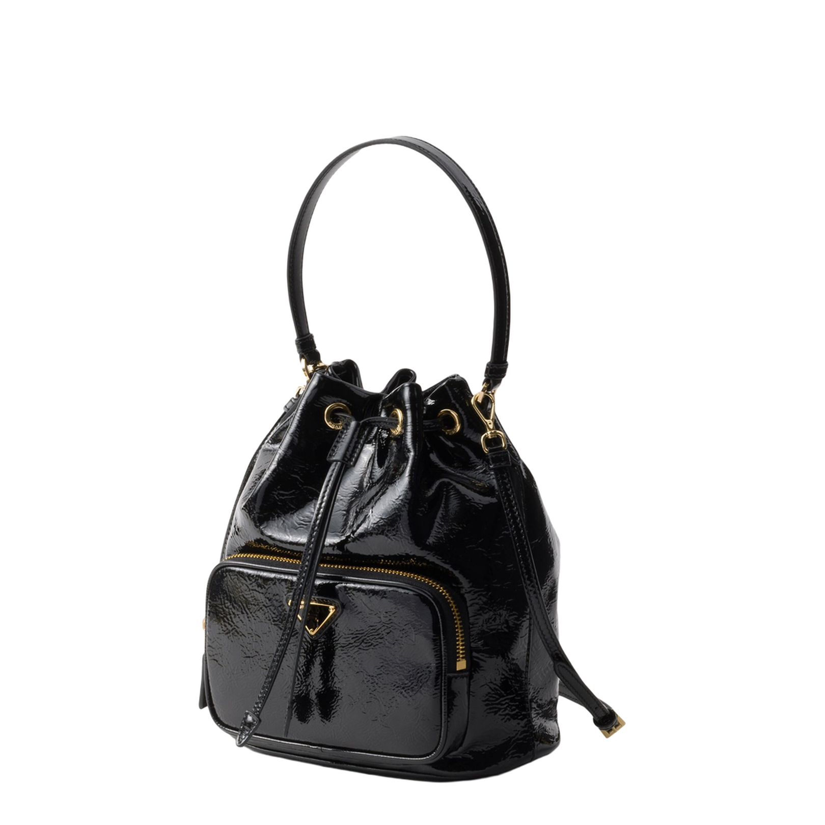 Duet Bucket Bag in Black Naplak