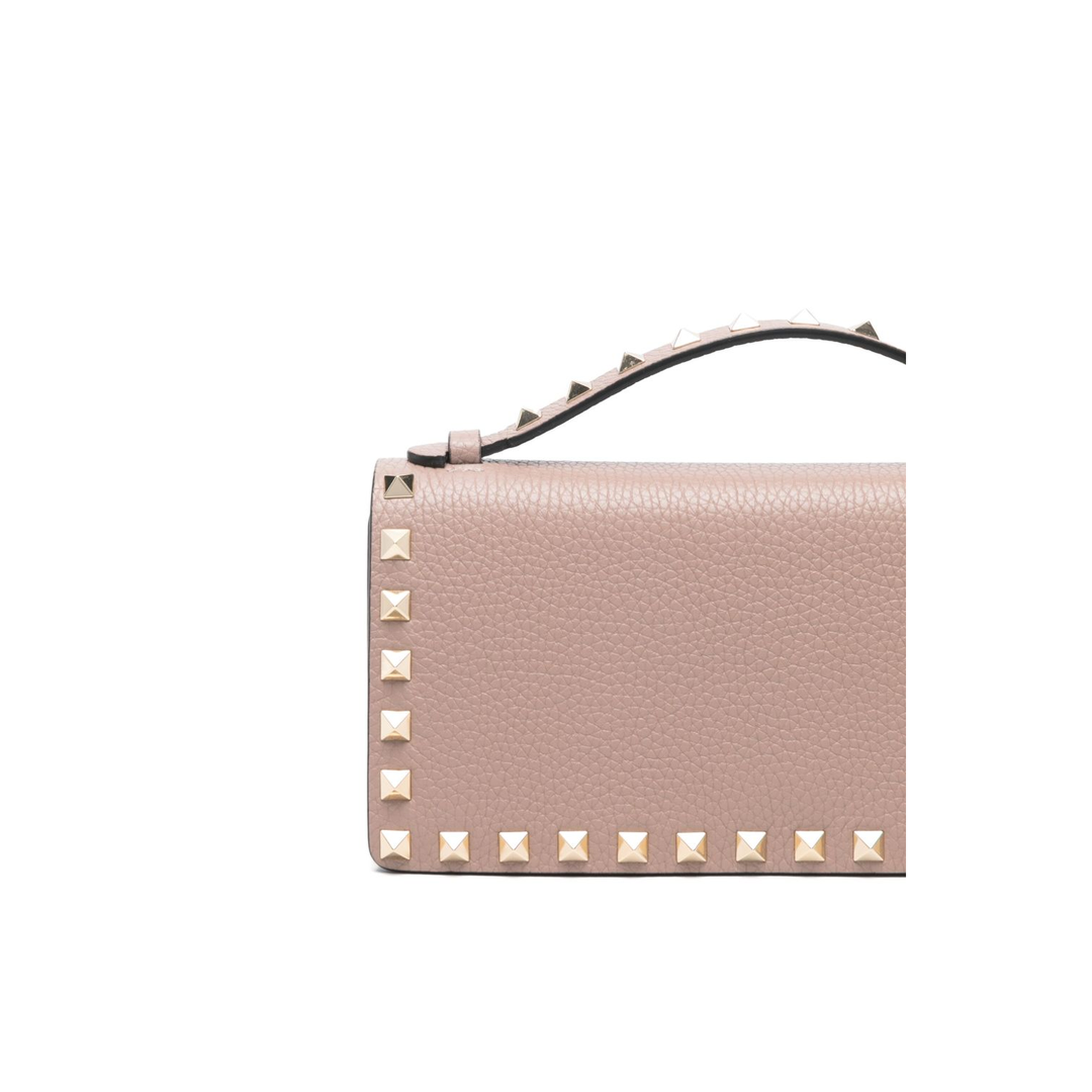 Rockstud Leather Wallet on Chain