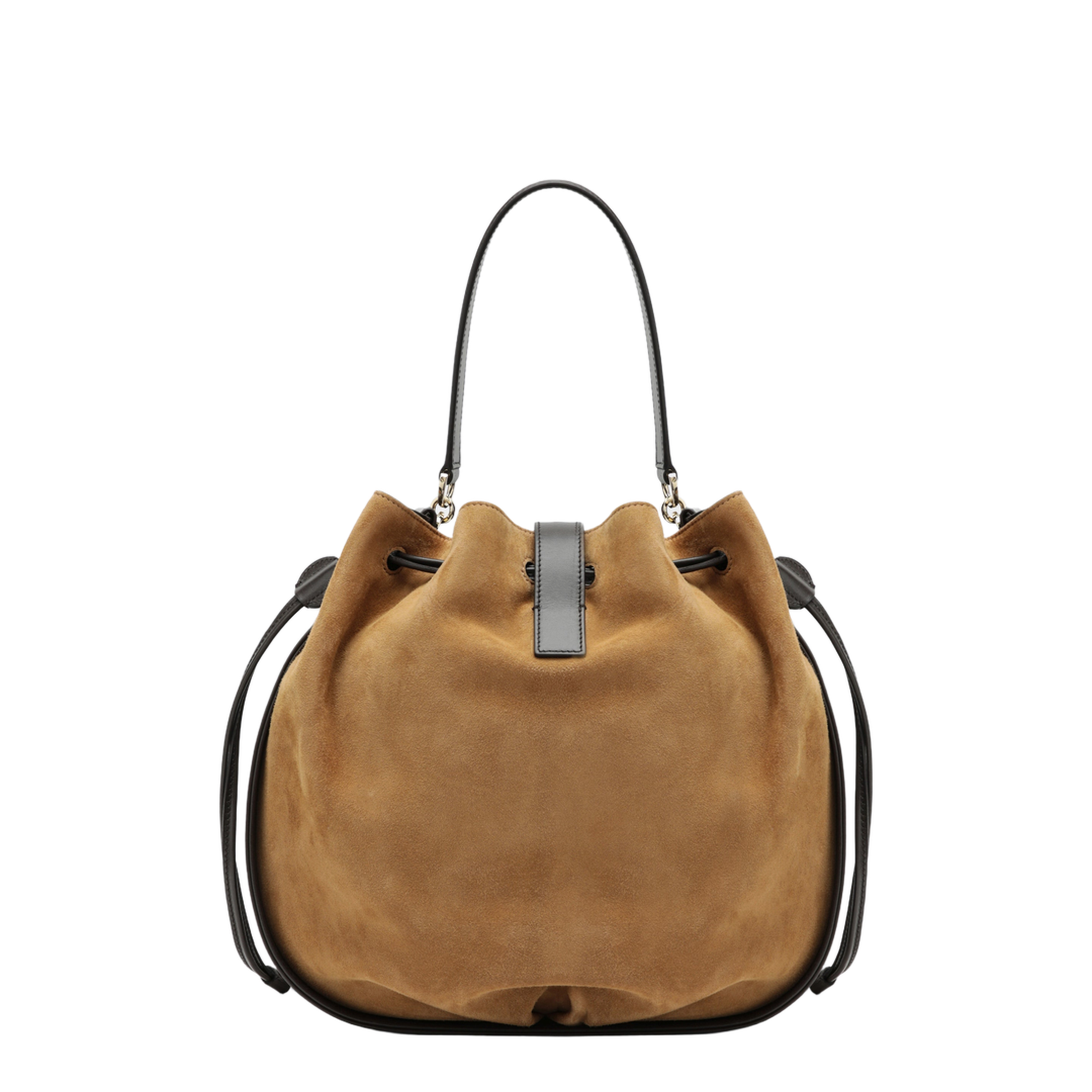 Hug Medium Velvet Bucket Bag - Natural
