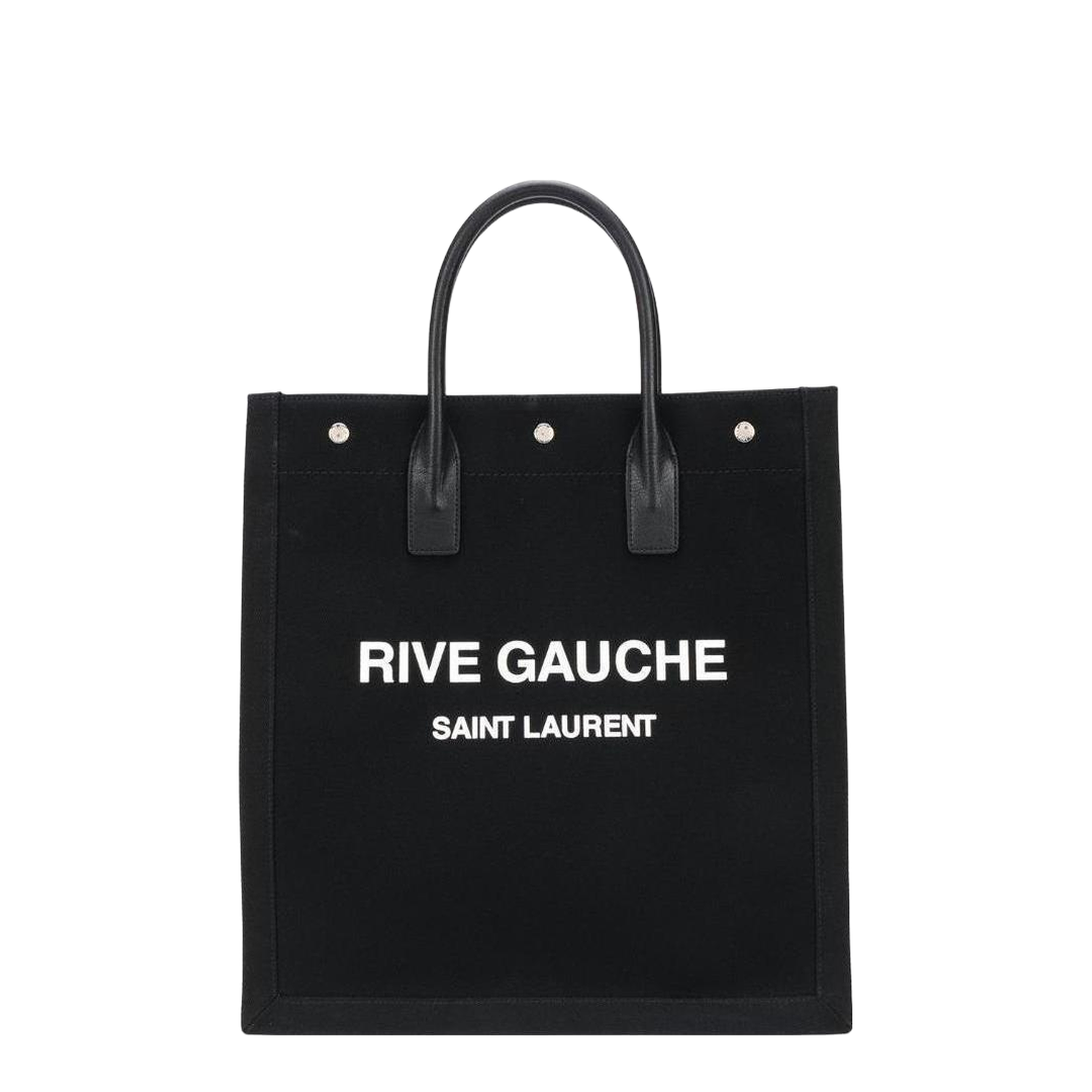 Rive Gauche North/South Tote Bag In Printed Canvas And Leather