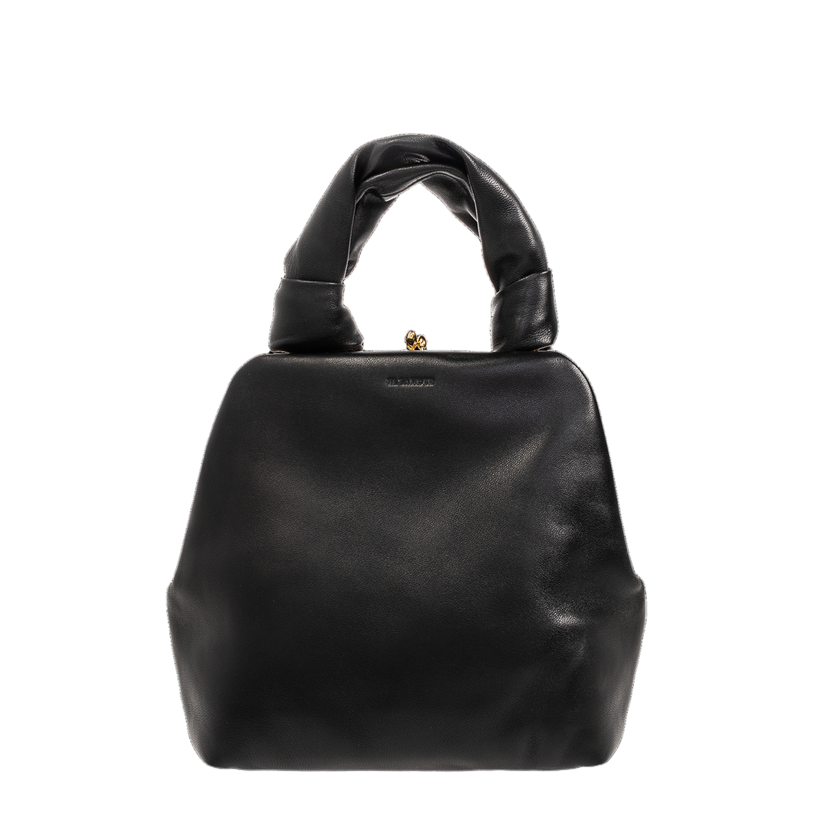 Goji Square Black Leather Small Bag