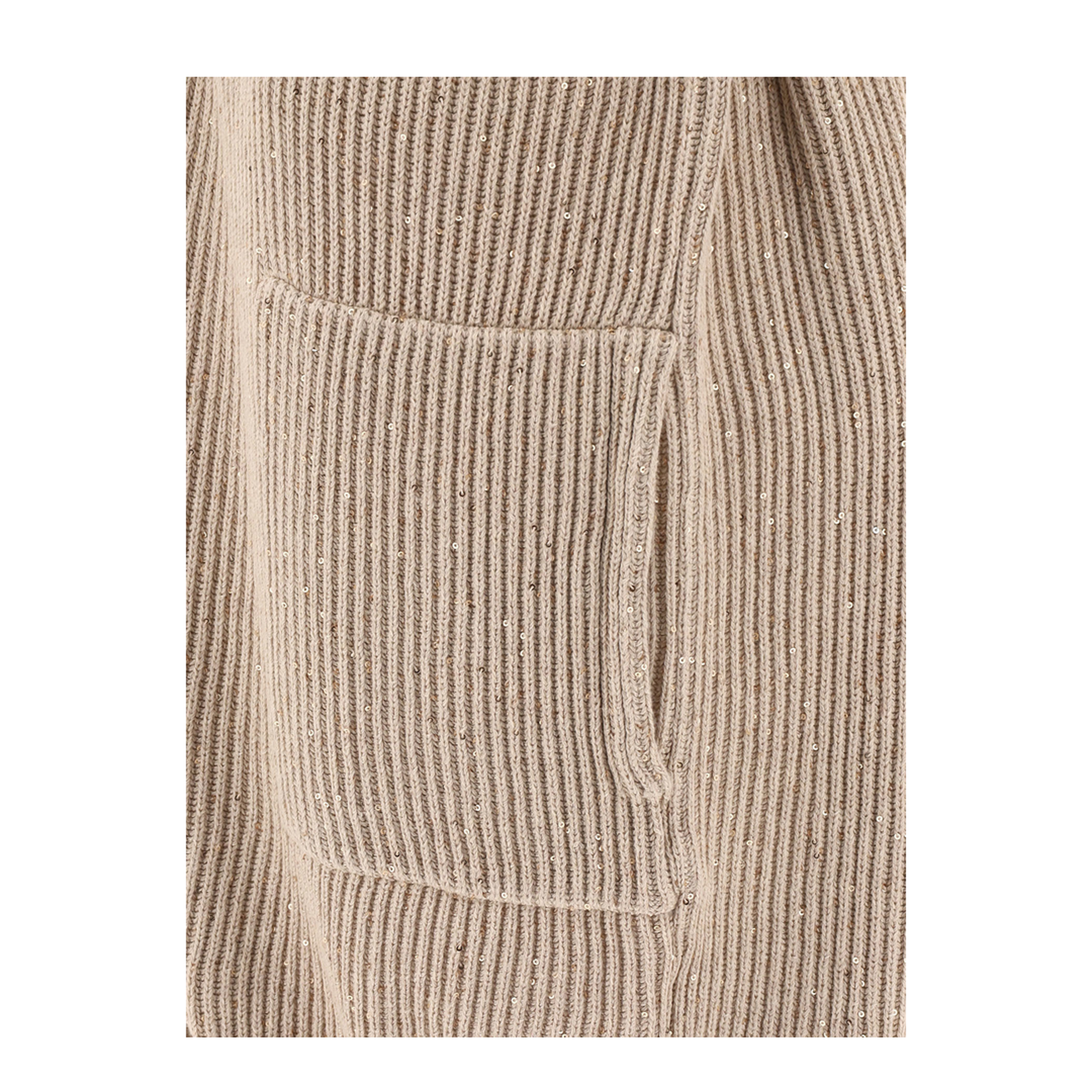 Cotton Diamond Yarn English Rib Cardigan Beige