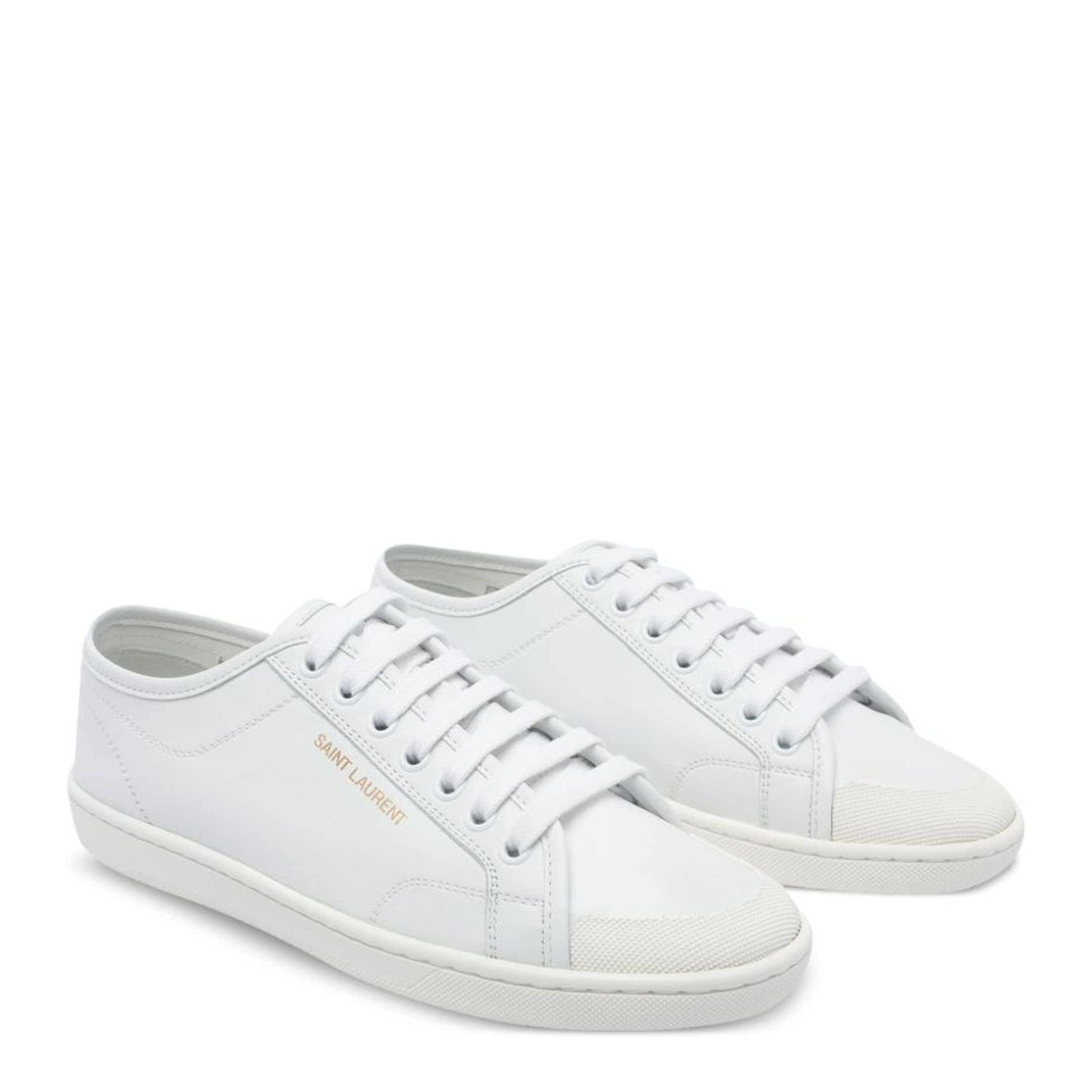 Gym Sneakers in Smooth Leather in White