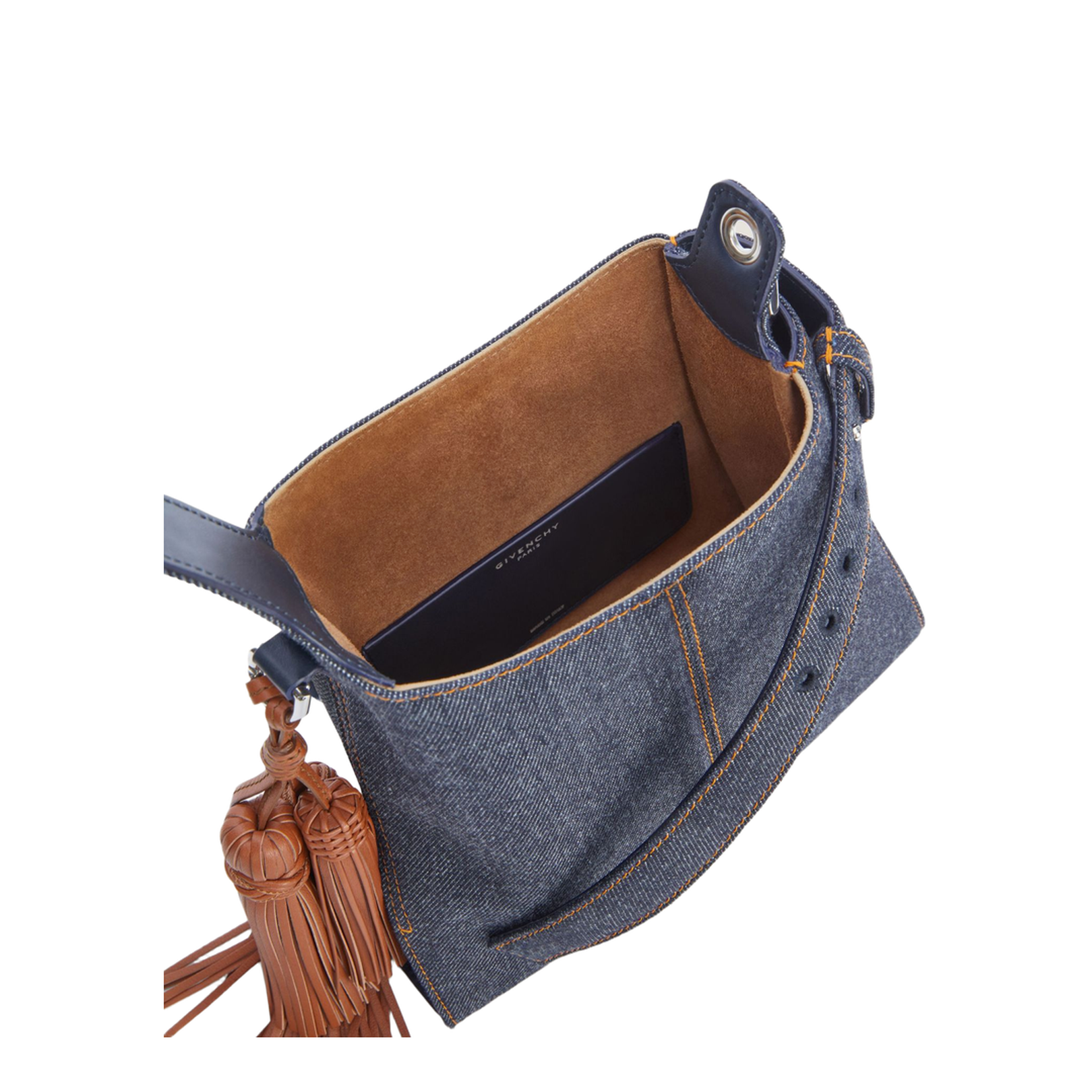 Mini Belted Hobo Bag in Denim - Indigo Blue