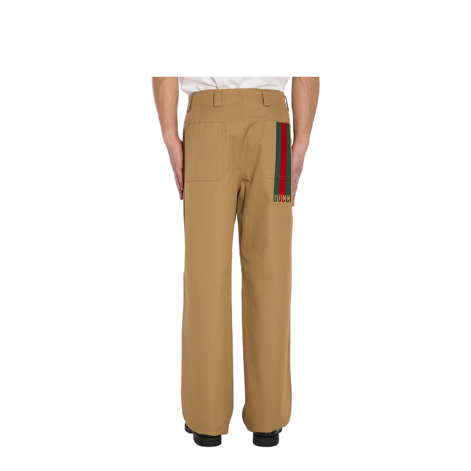 Compact Cotton Twill Trousers with Web