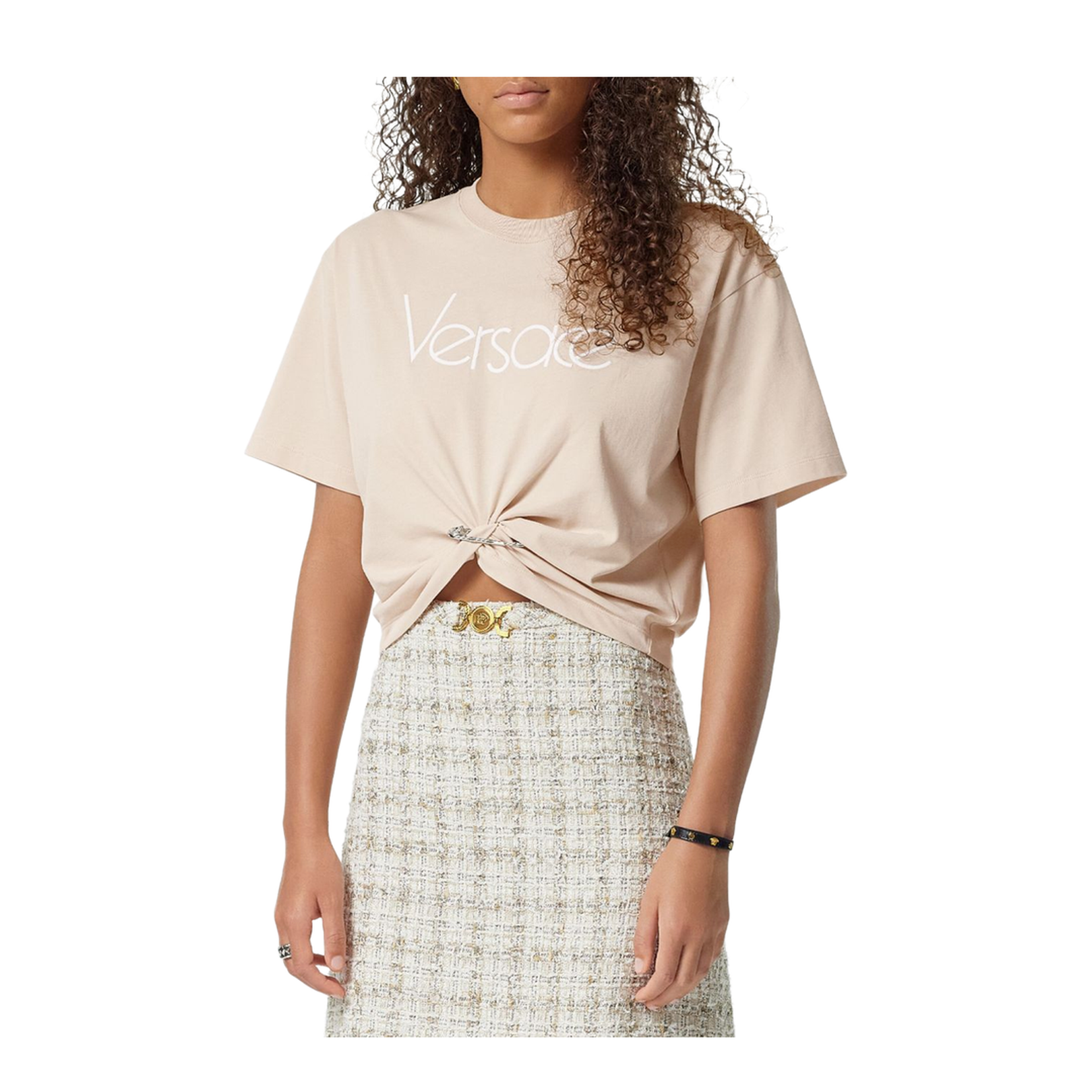 Versace 1978 Re-Edition Logo Safety Pin Short T-Shirt