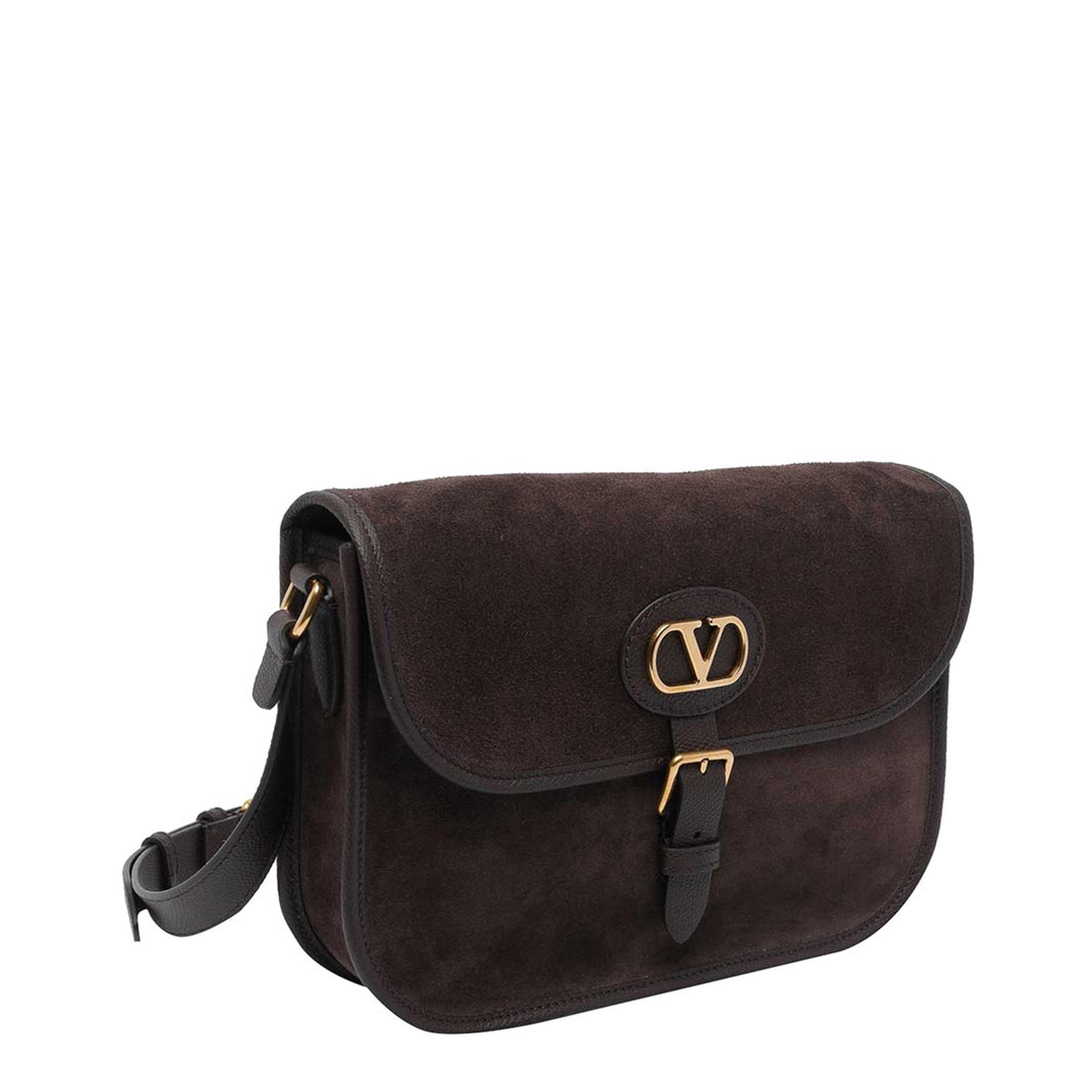 Dark Brown Suede Antibes Crossbody Bag