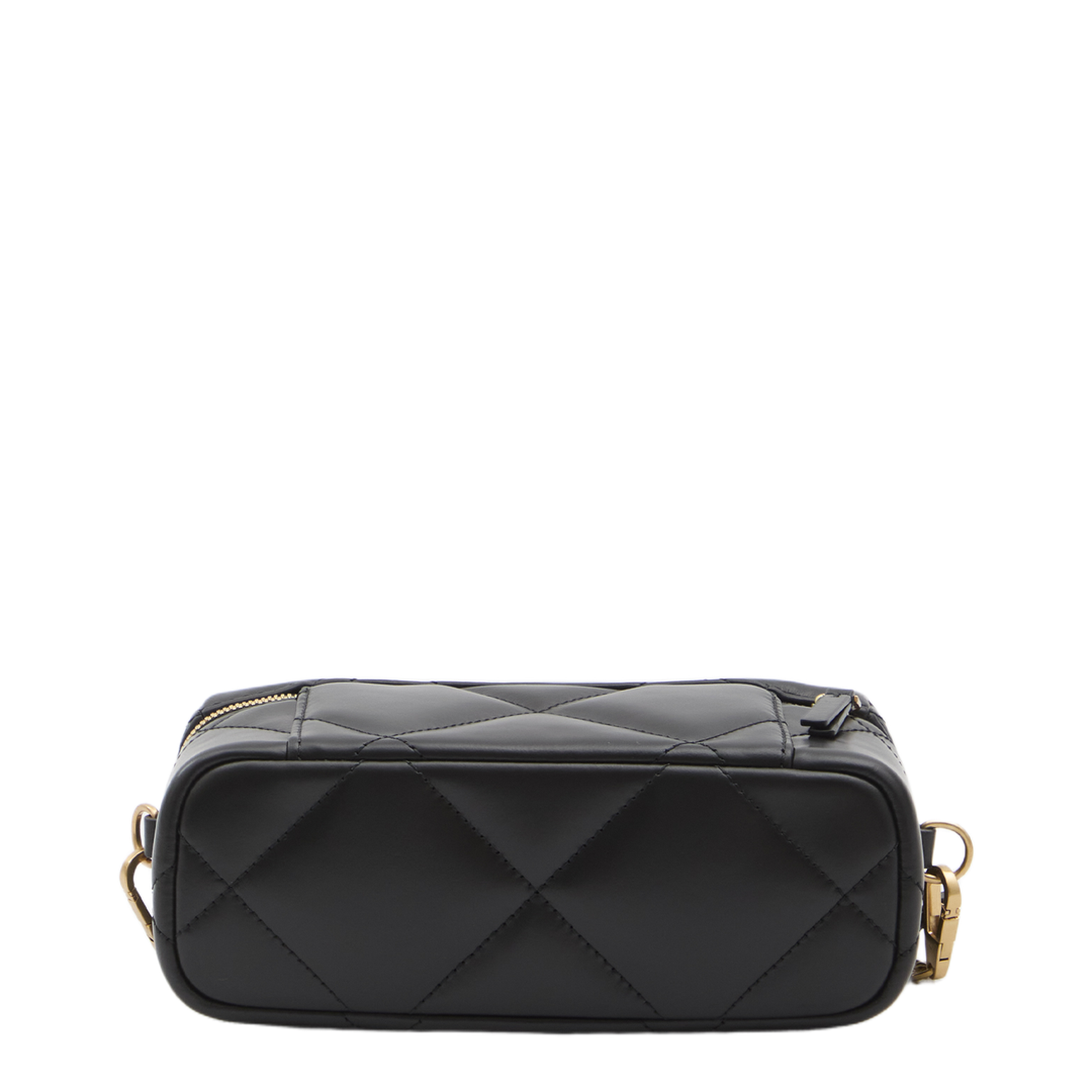 Kira Diamond Quilt Vanity Case - Black