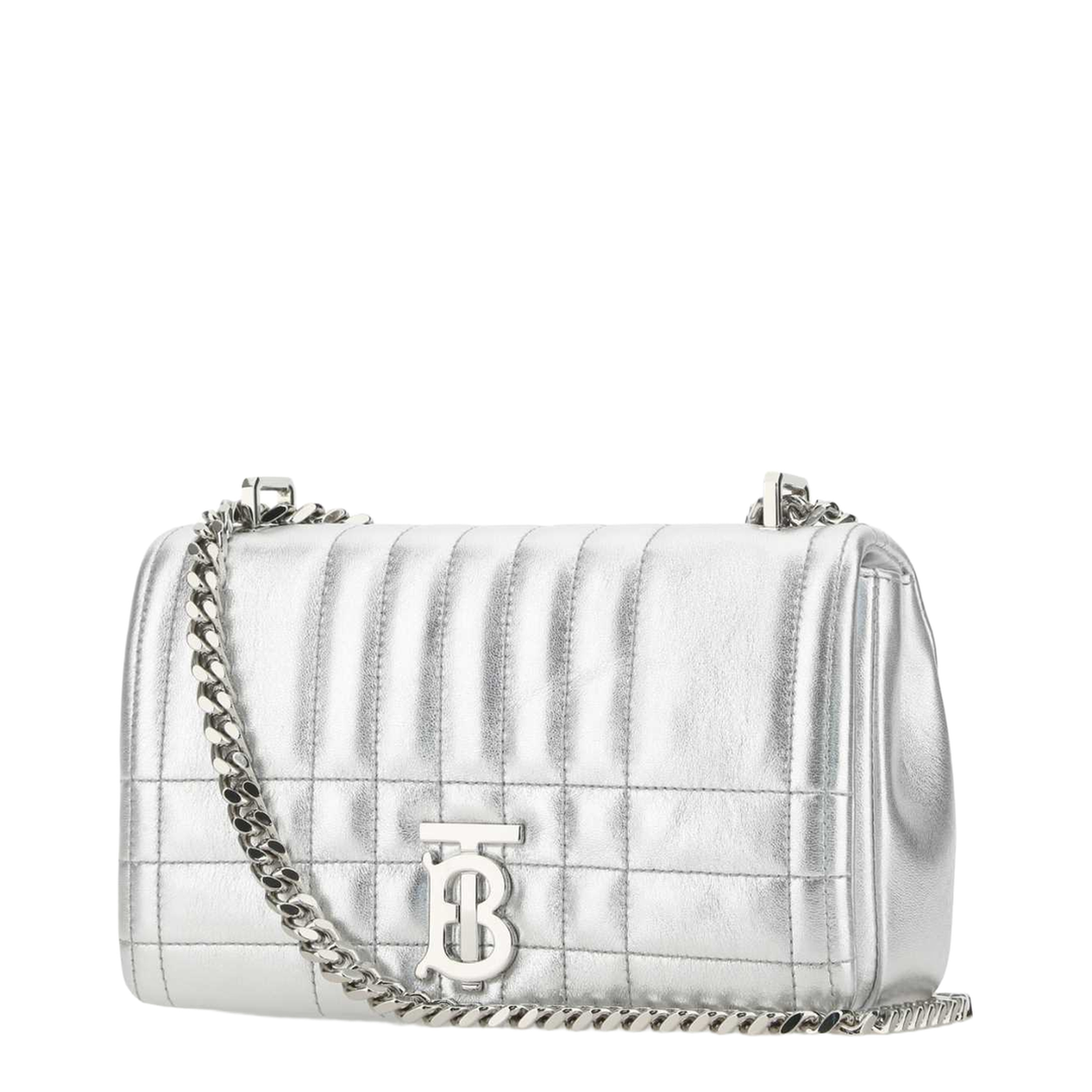 Silver Nappa Leather Small Lola Shoulder Bag