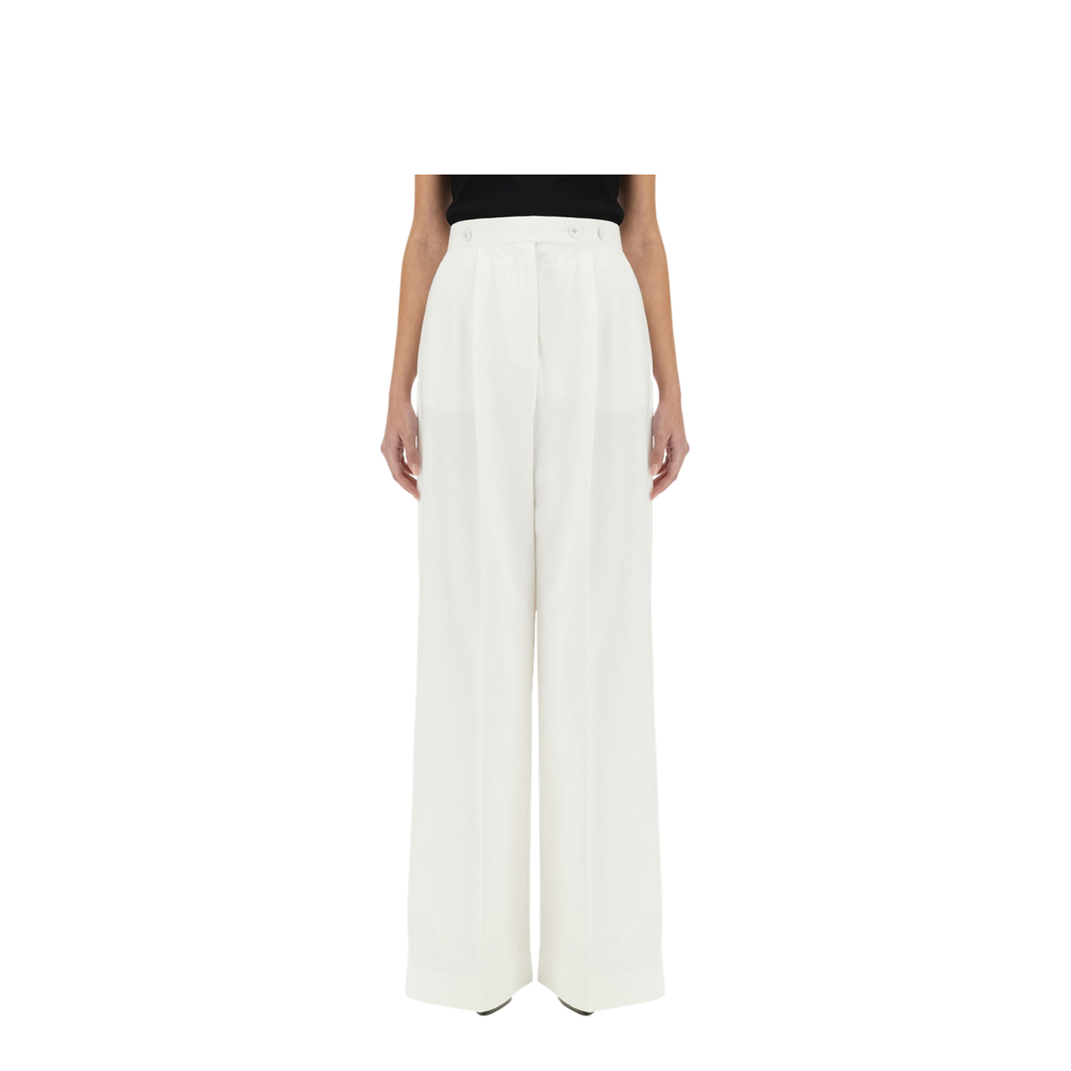 Pleated Pants - White