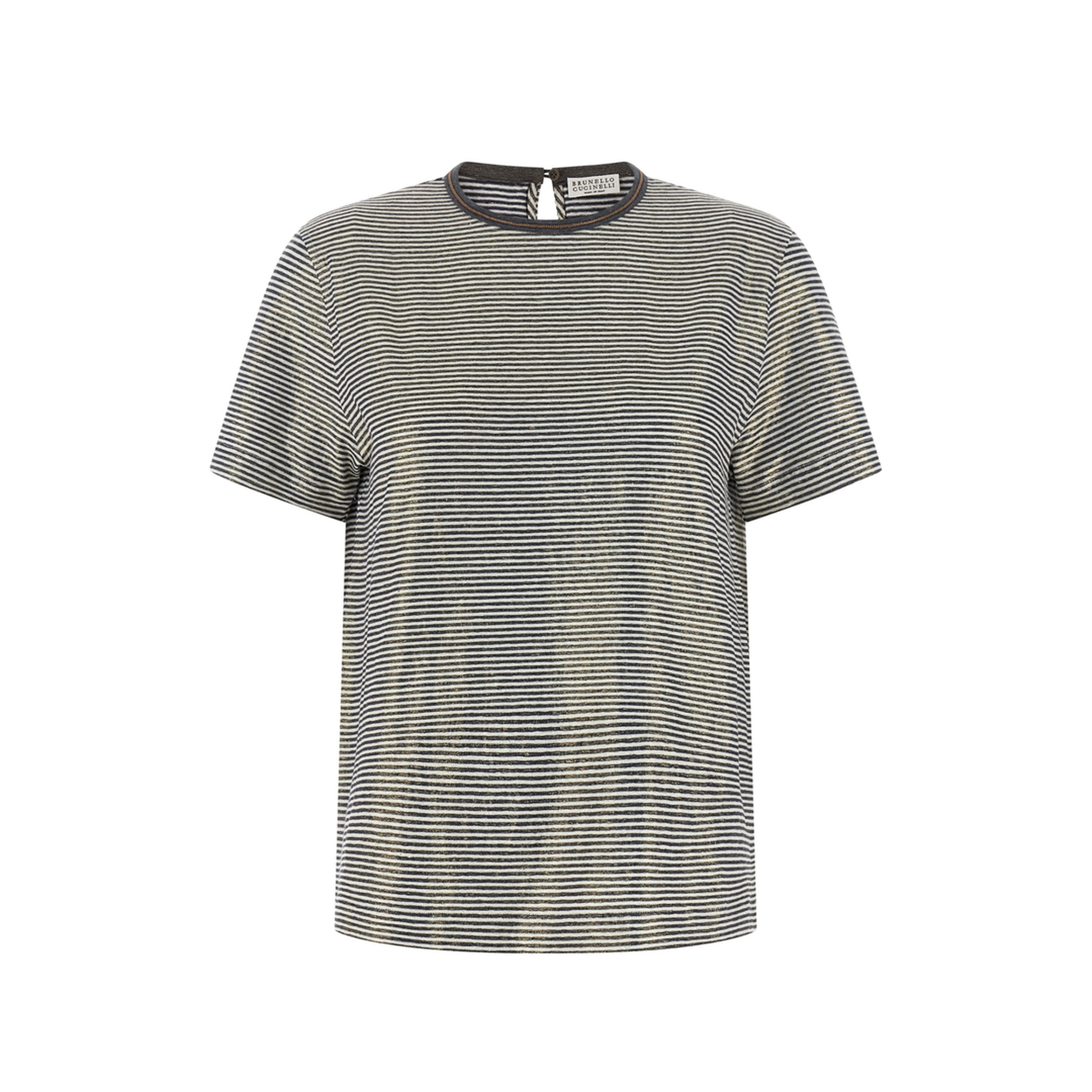 Shiny Collar Detail T-shirt