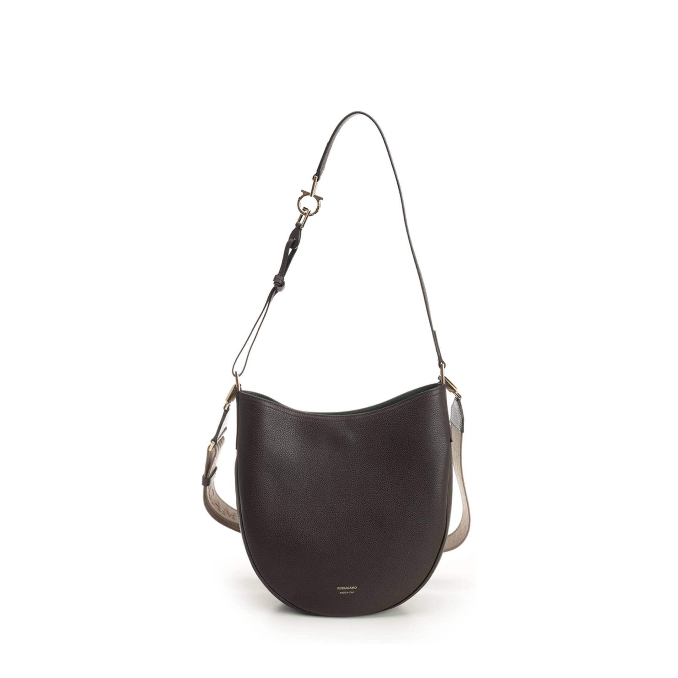 North-South Hobo Bag Leather Brown