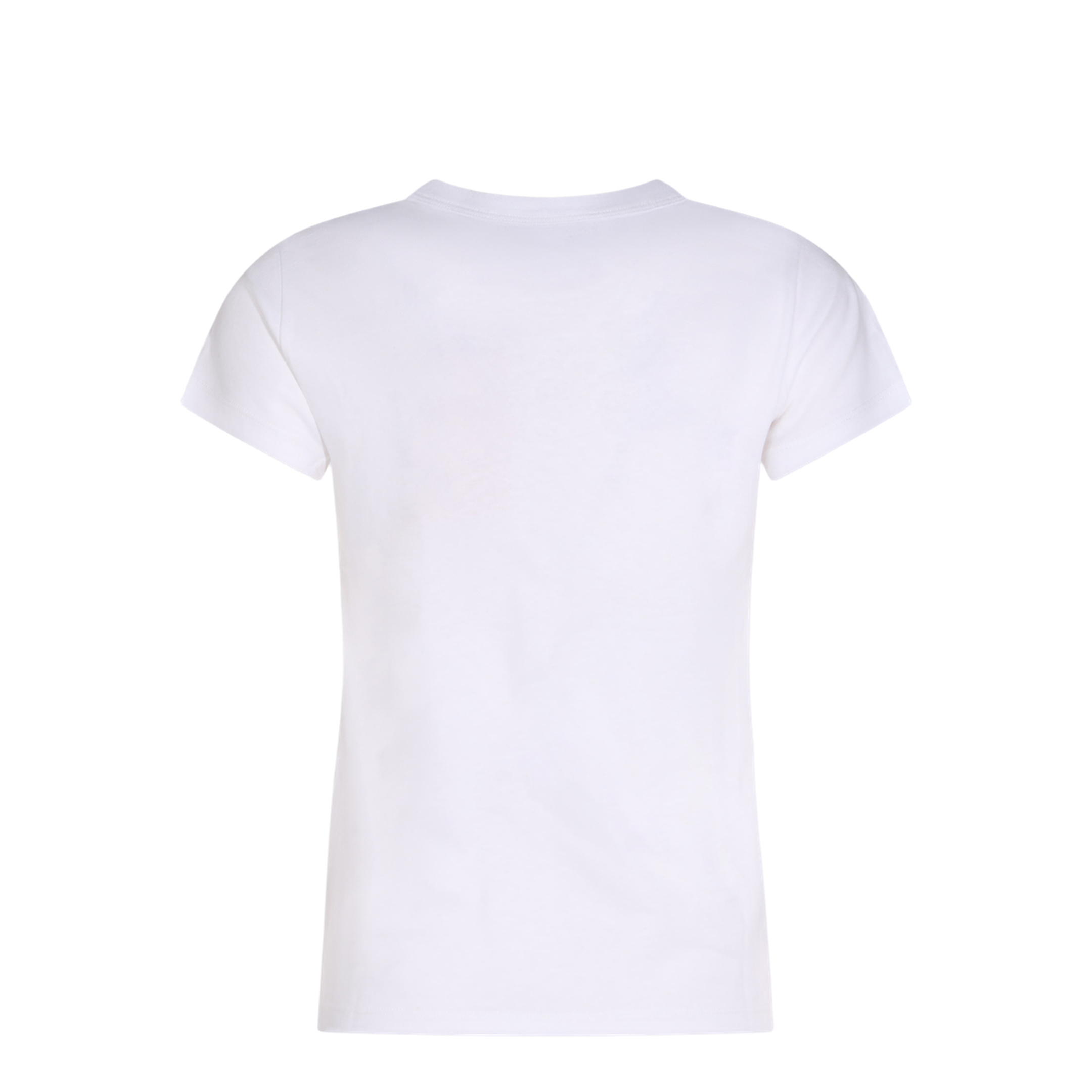 White Cotton T-Shirt With Logo Print