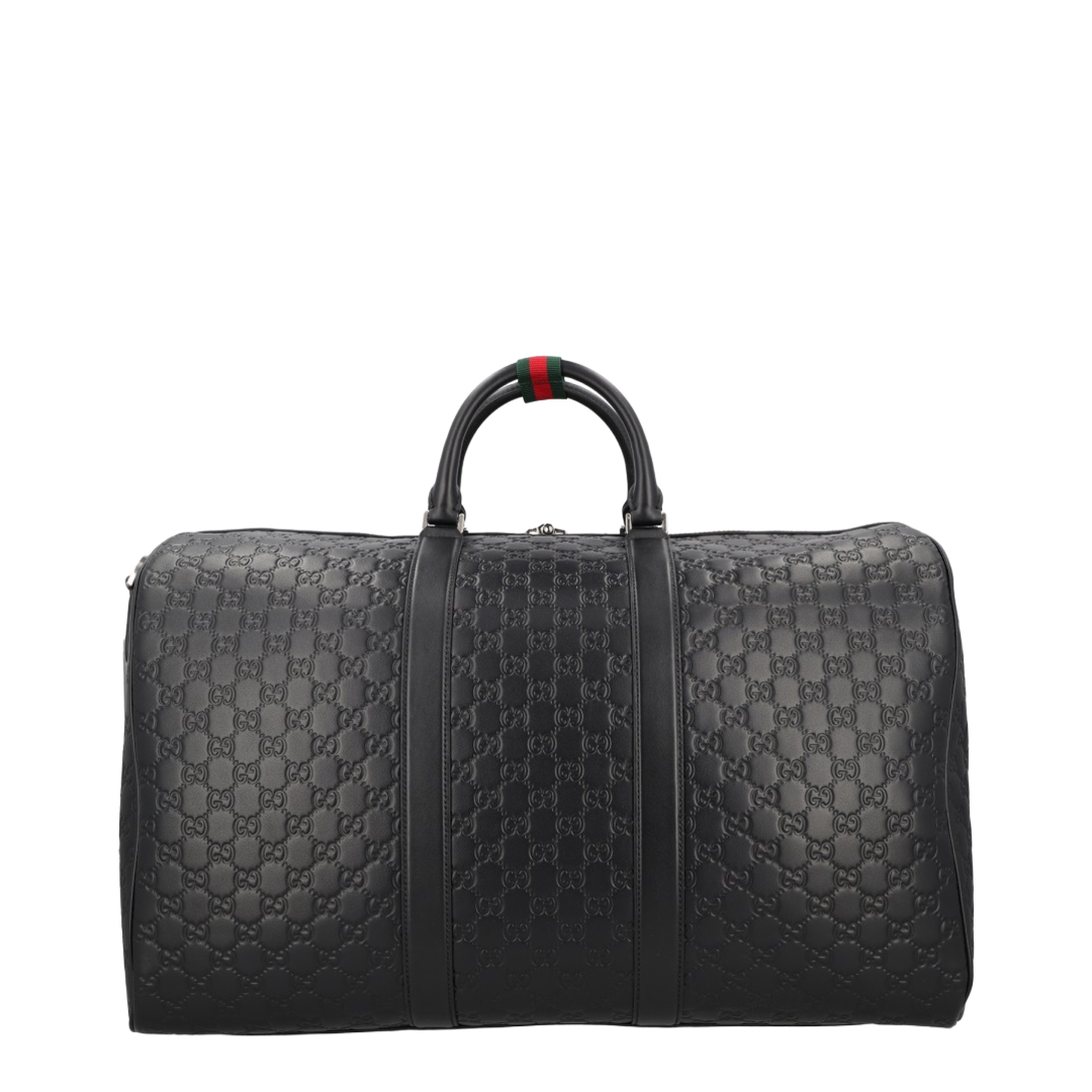 Large Duffle Bag in Black Leather