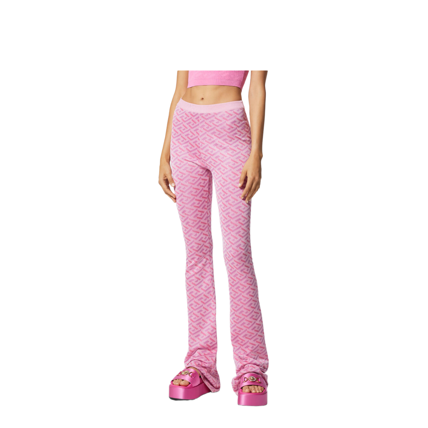 23 SS Jacquard Pants with Greek Print