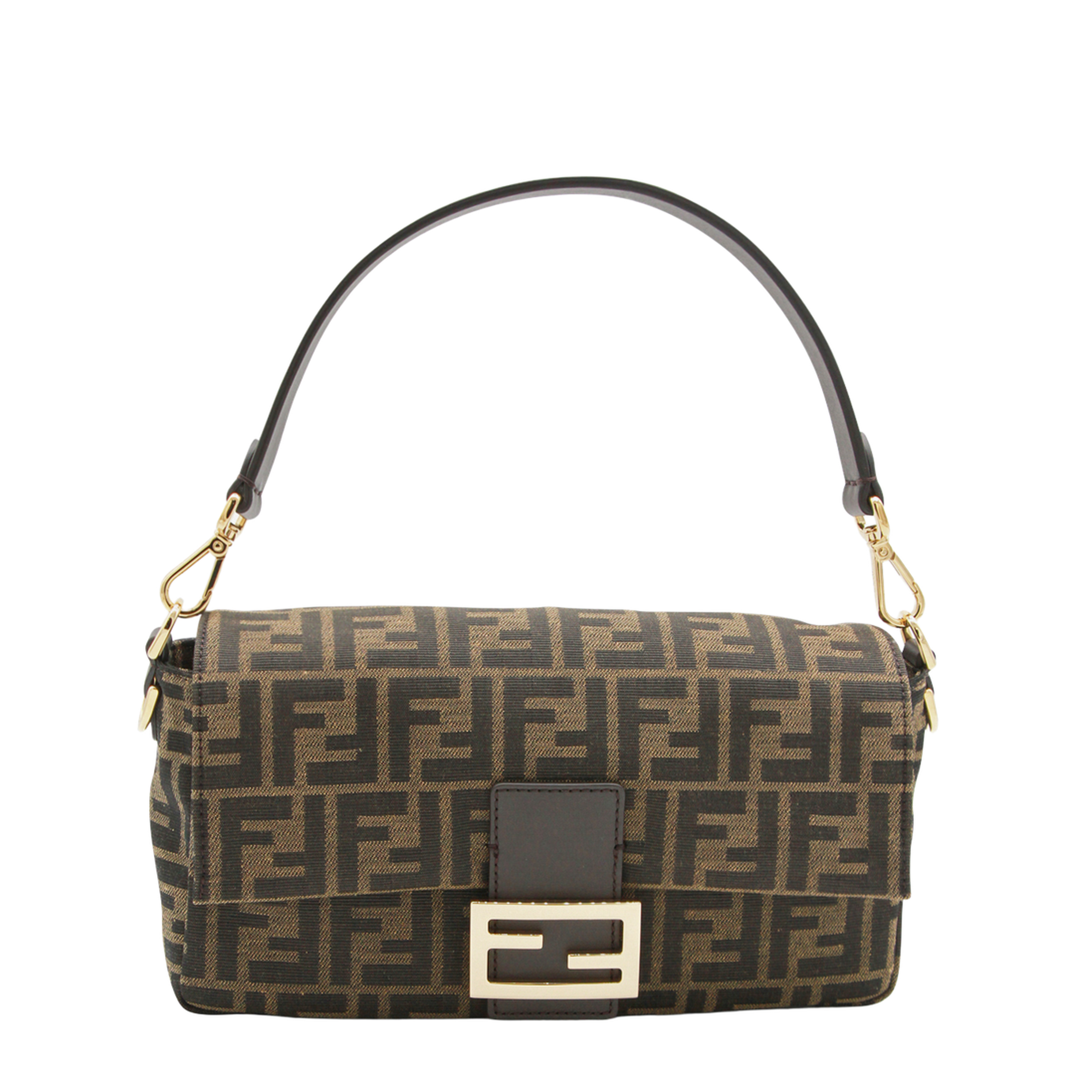 Baguette Medium FF Jacquard Shoulder Bag - Tobacco Brown