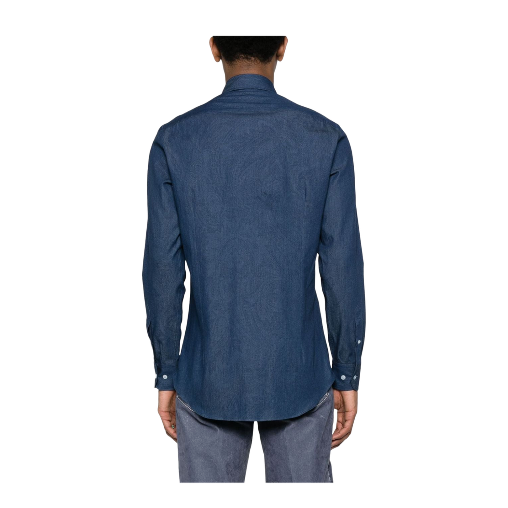 Indigo Blue Cotton Paisley Print Shirt