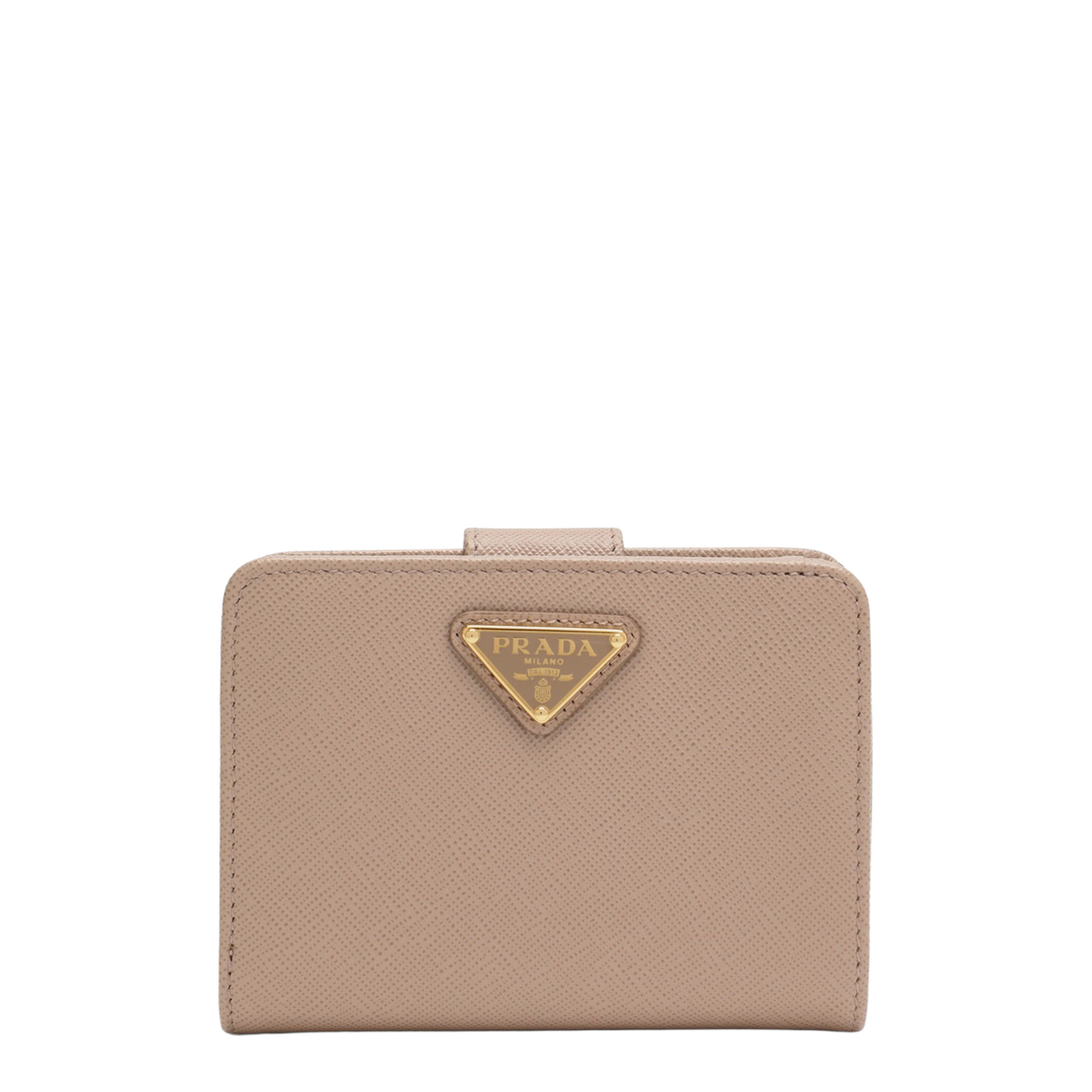 Powder Saffiano Leather Small Continental Wallet