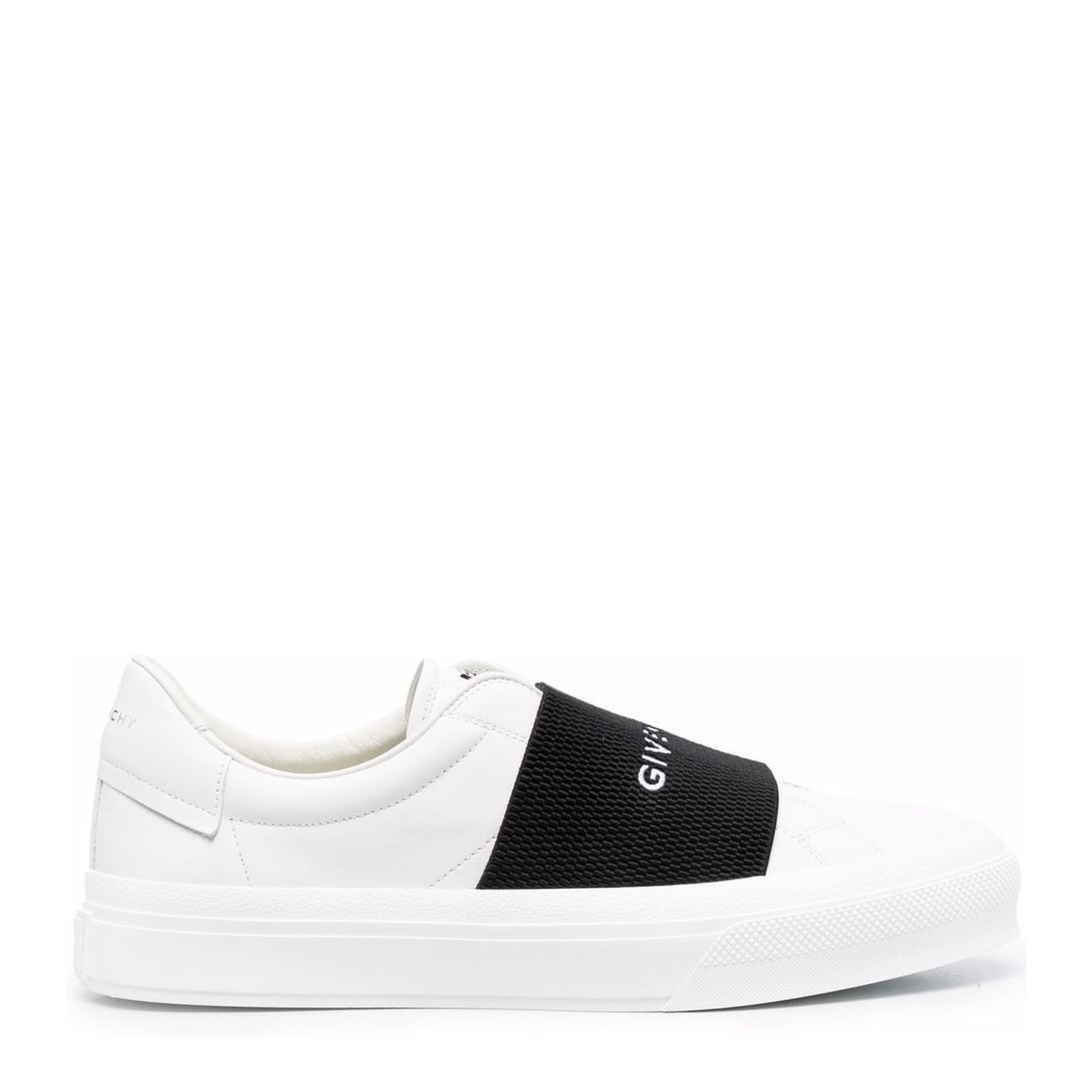 White/Black Leather Sneakers