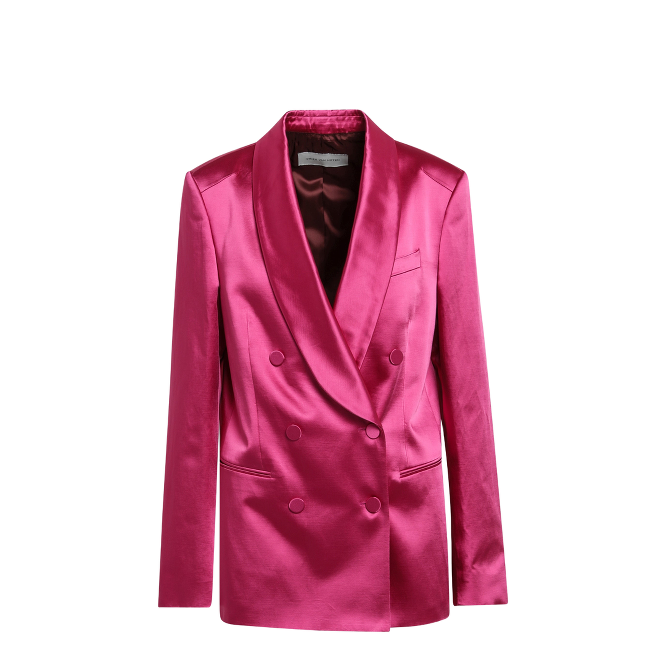 MAYFEYR - Dries Van Noten - Fuchsia Double-Breasted Satin Jacket - 104493304304