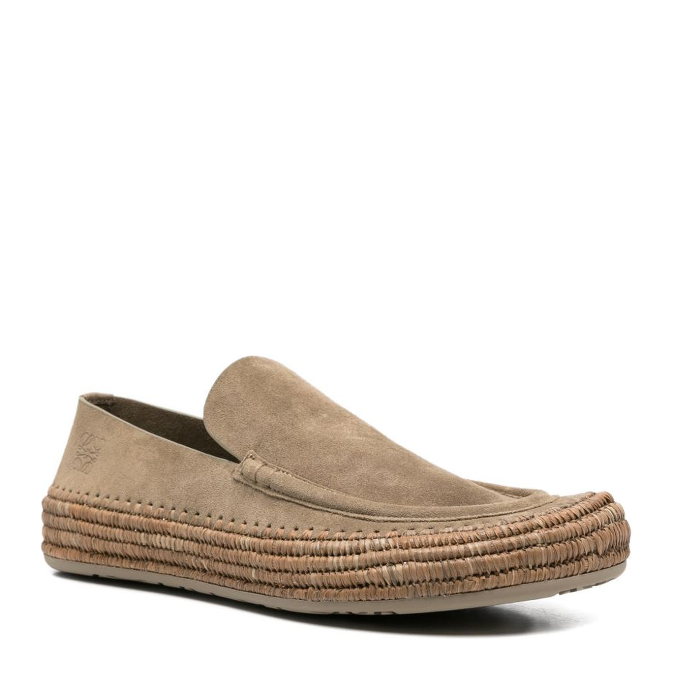 MAYFEYR - Loewe - Rio Loafers In Suede And Raffia Stone Grey - M616290X151250