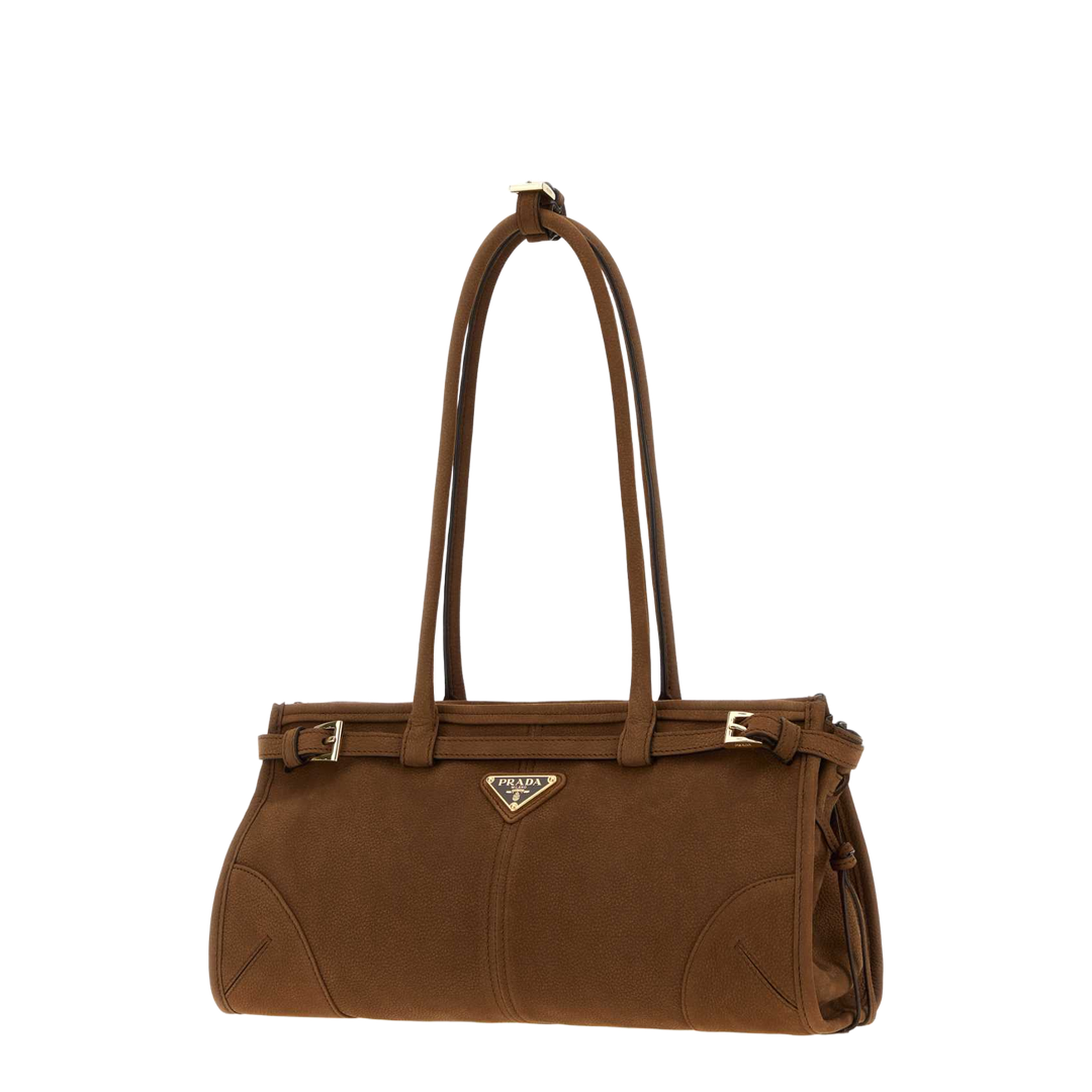 MAYFEYR - Prada - Brown Nabuk Bonnie Shoulder Bag - 1BA426VMOM2GB8F0324