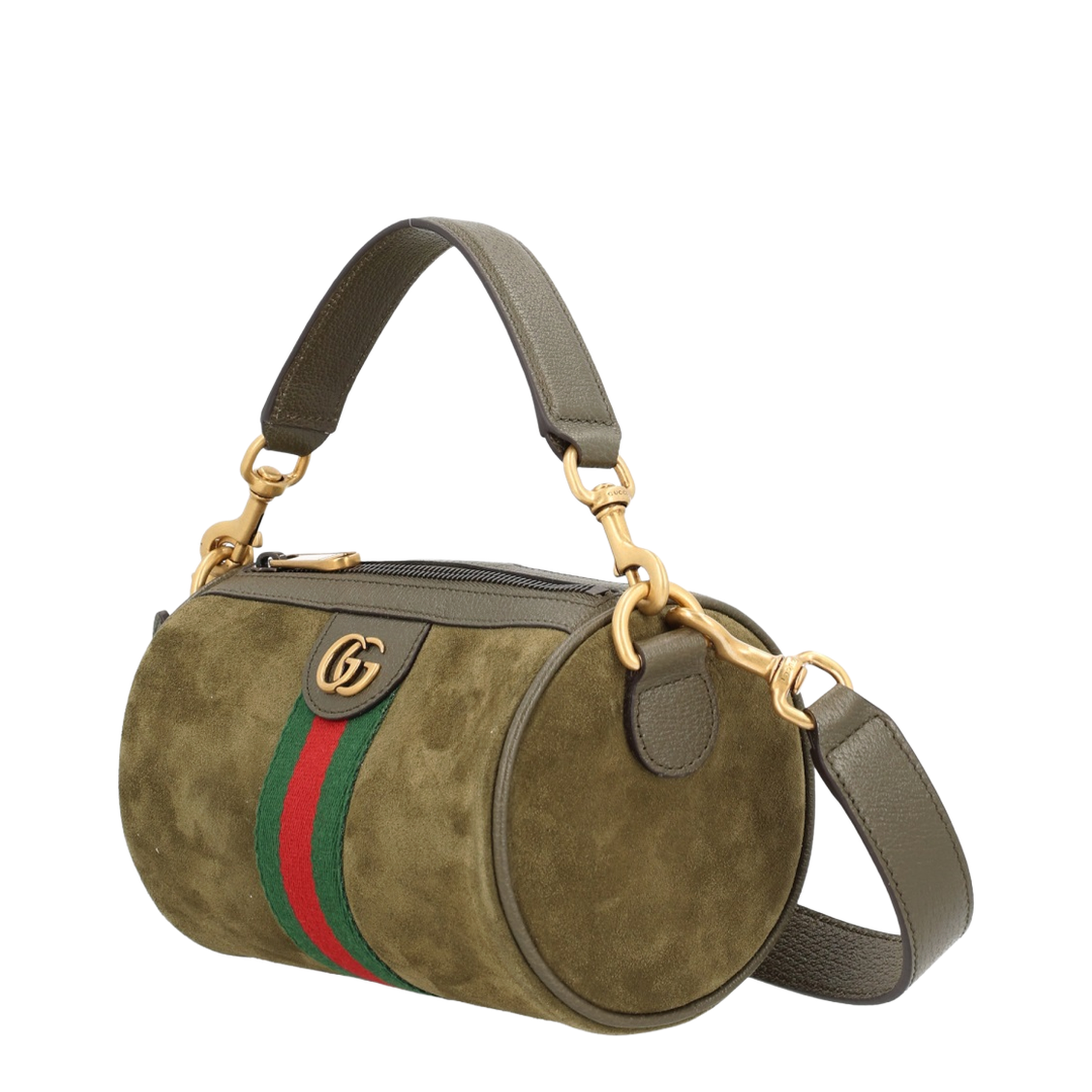 Ophidia Mini Shoulder Bag Suede Dark Green