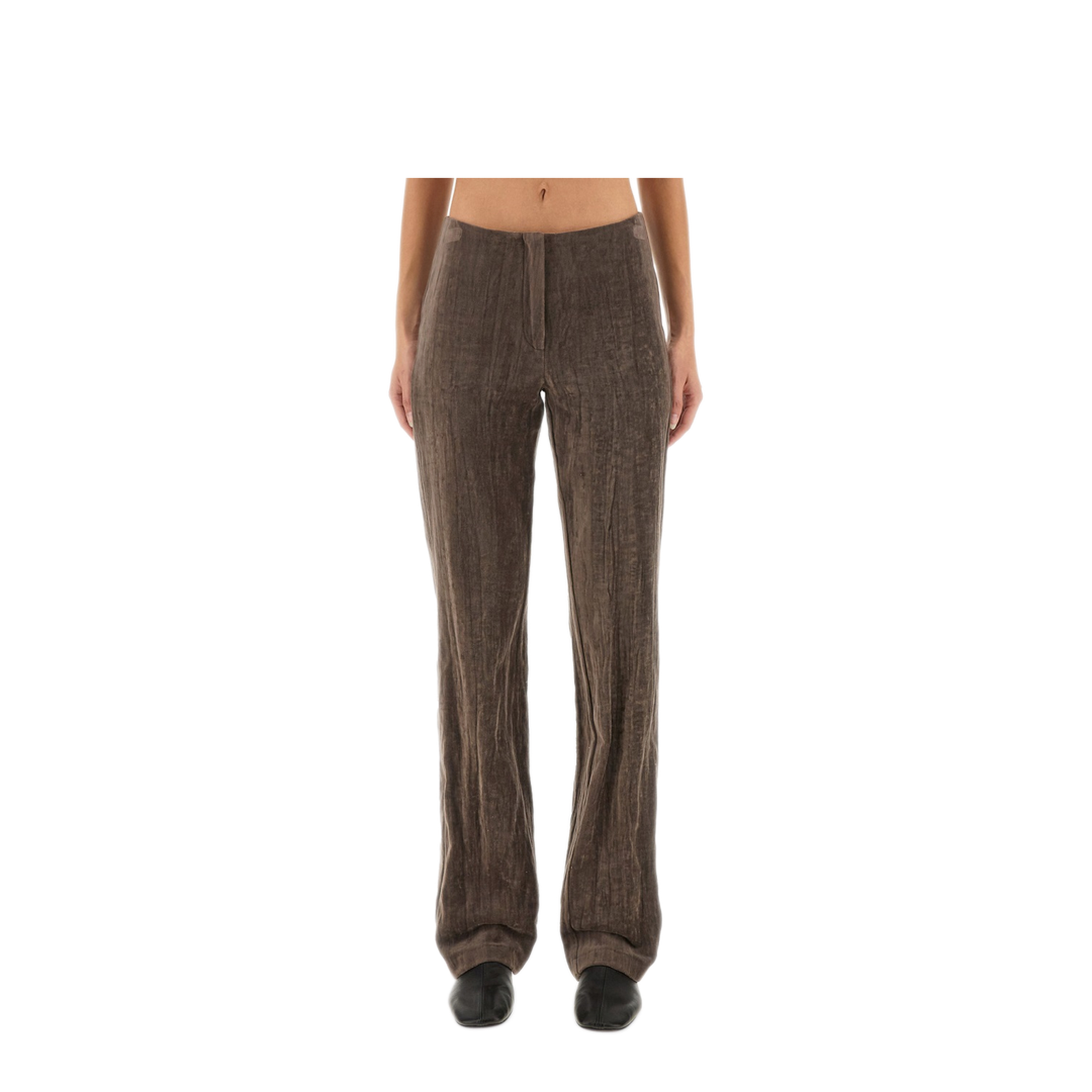 MAYFEYR - Alysi - Velvet Crinkle Slim Pants - 165159A5231FUME