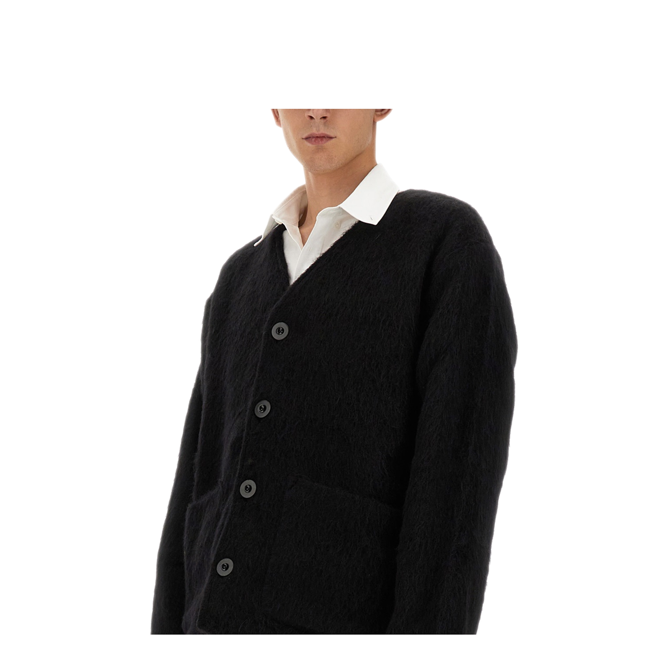 MAYFEYR - Our Legacy - Cardigan Scollo A V - M4206CBMBLACKMOHAIR