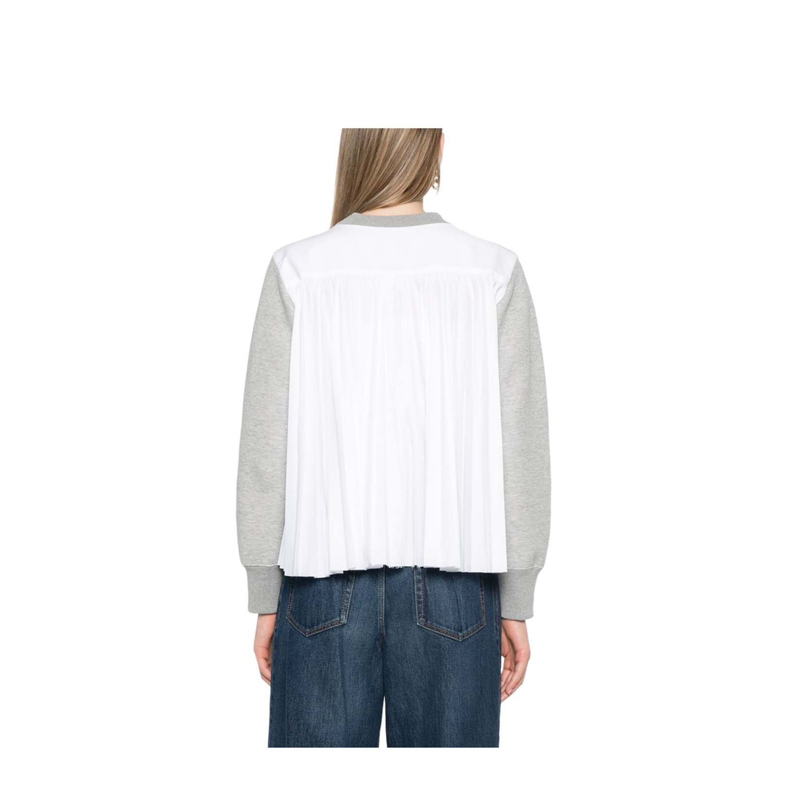 Cotton and Nylon Crewneck Sweater