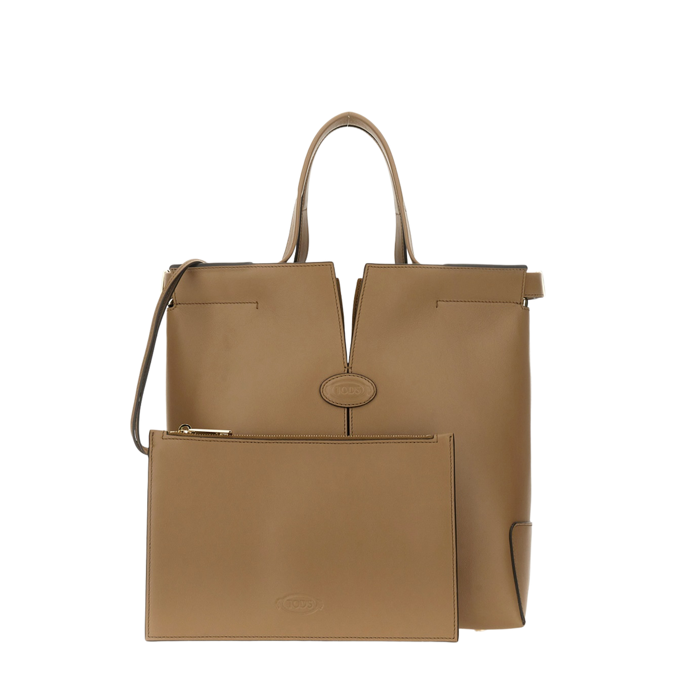 Tod’s Di Bag Folio Small Leather Shopping Bag - Cappuccino
