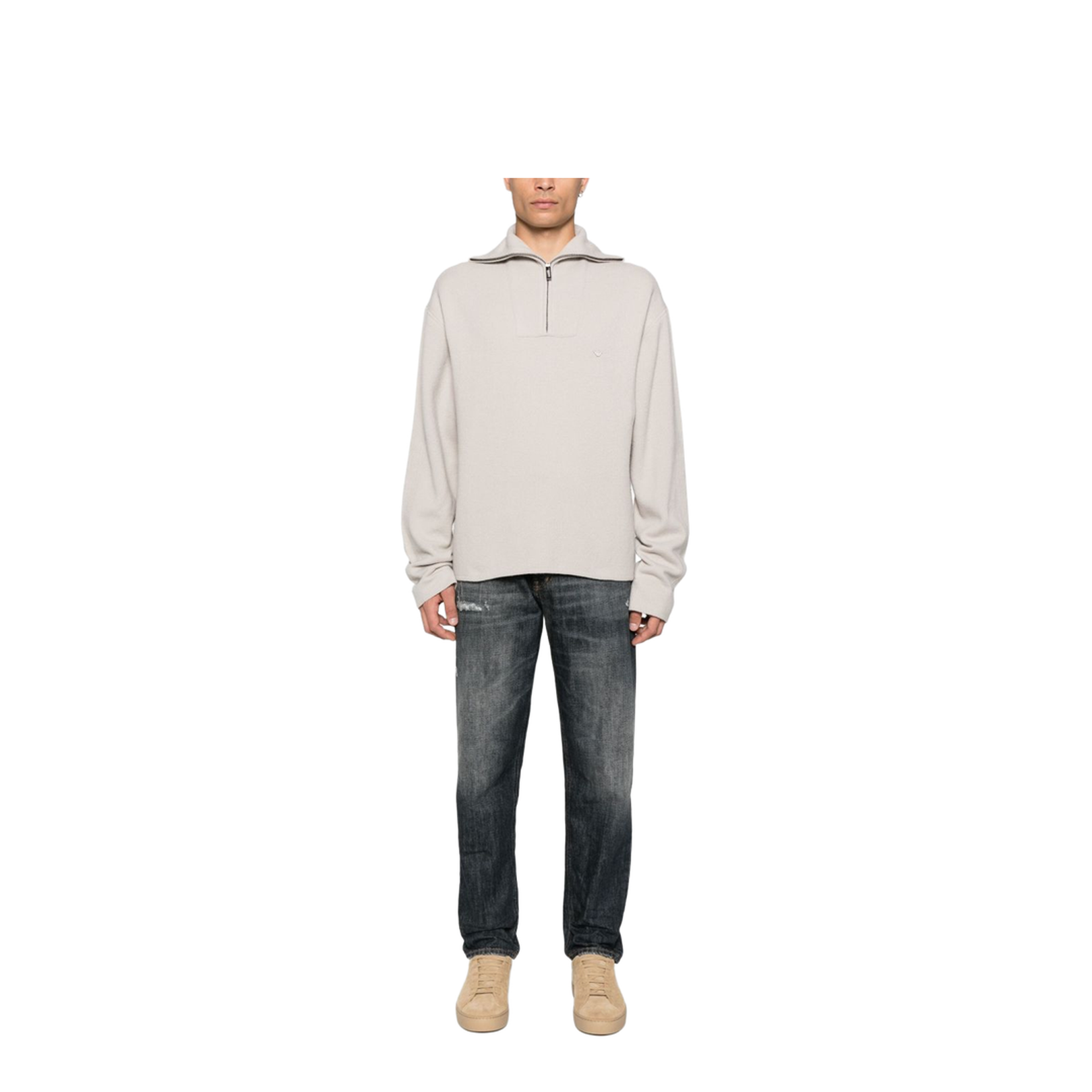Silk & Nylon Wool Turtle-Neck Jumper