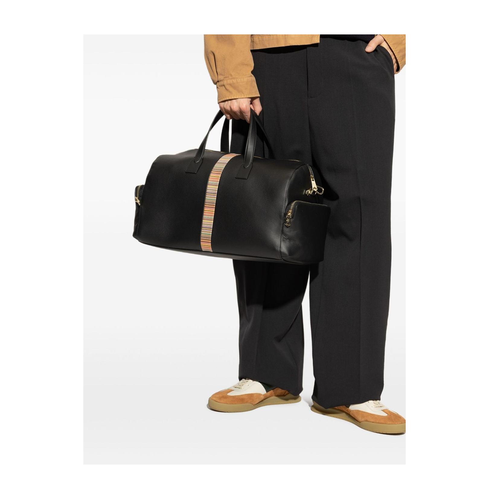 Signature Stripe Leather Holdall