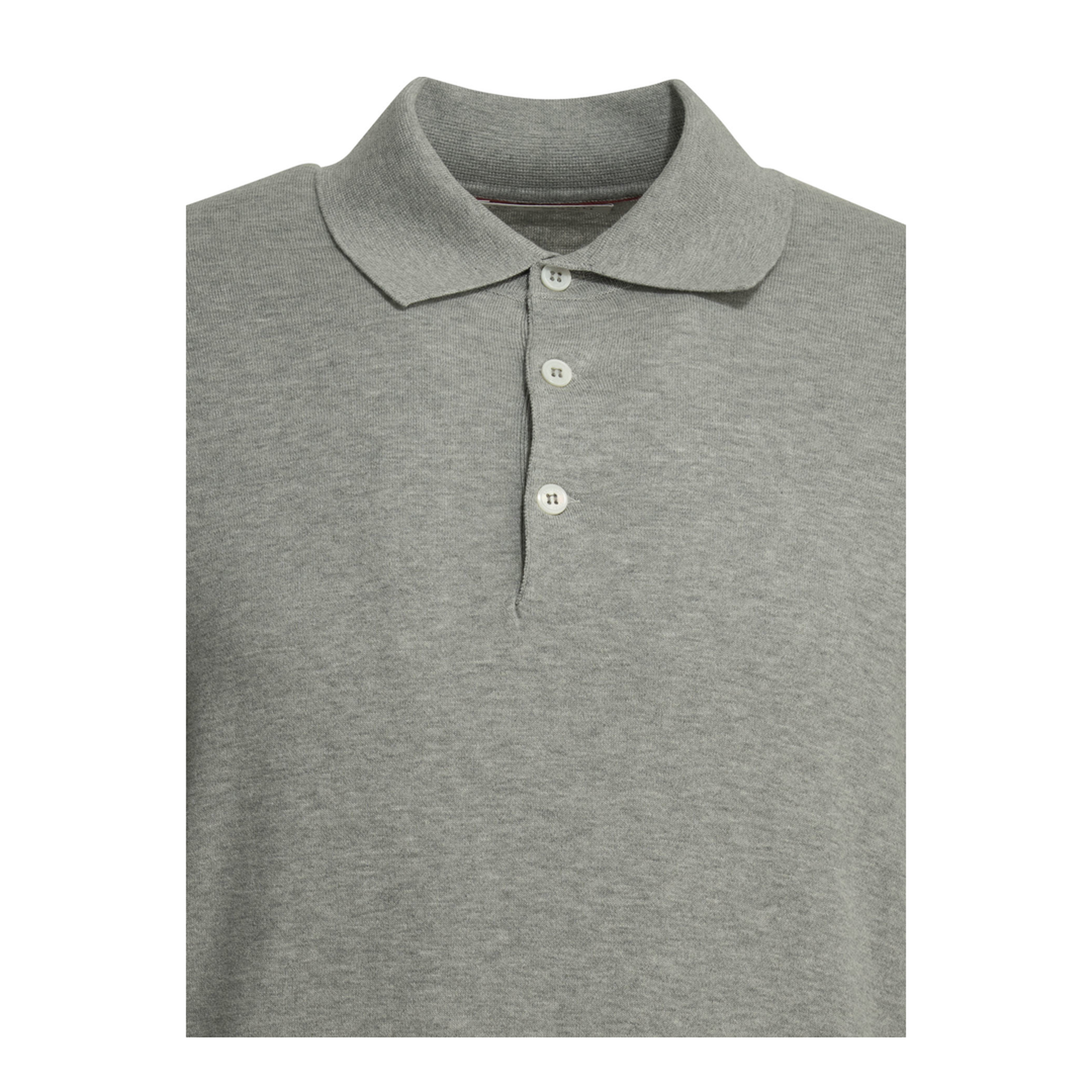 Buttons Long-Sleeve Polo Shirts Grey