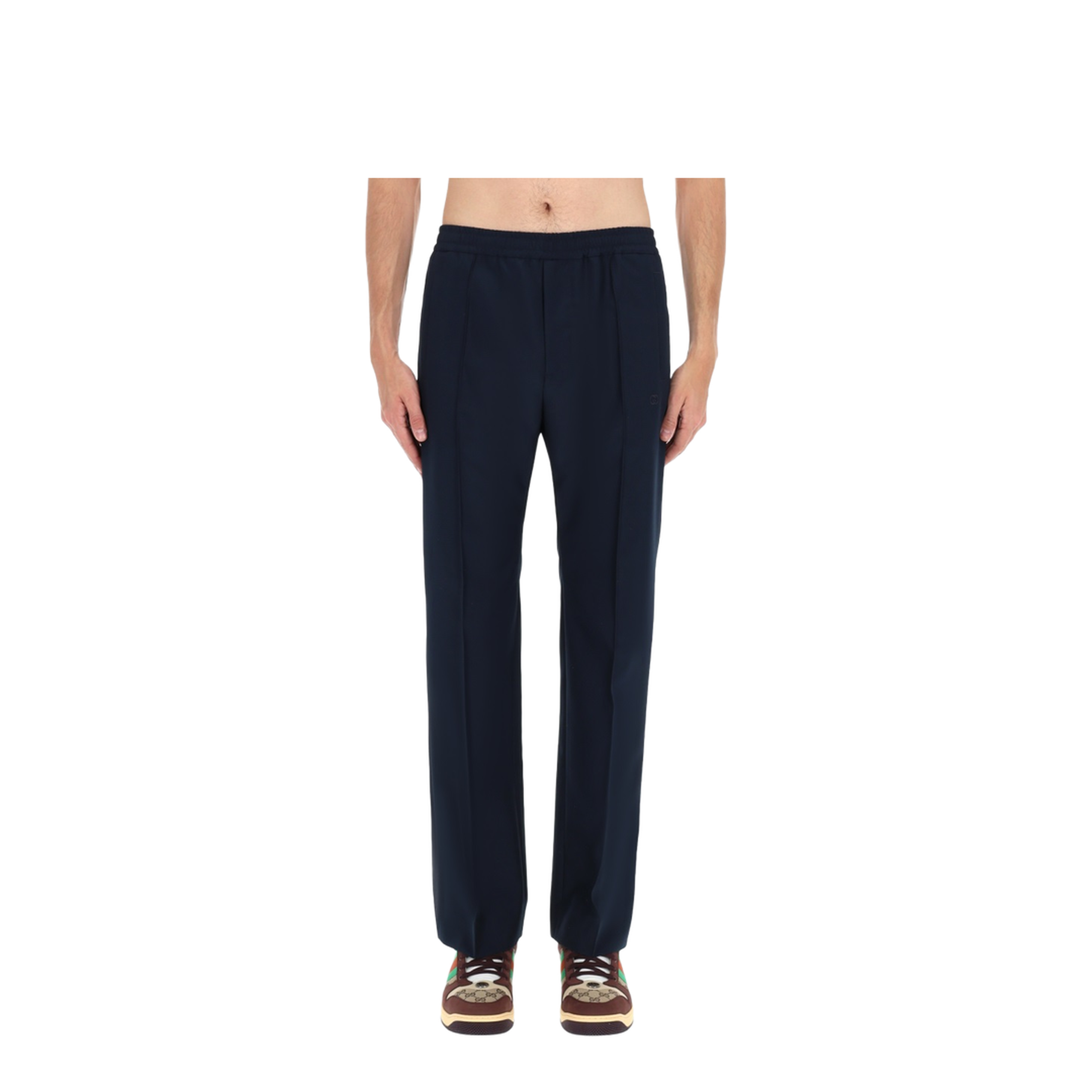 Technical Panama Sportswear Trousers in Dark Blue