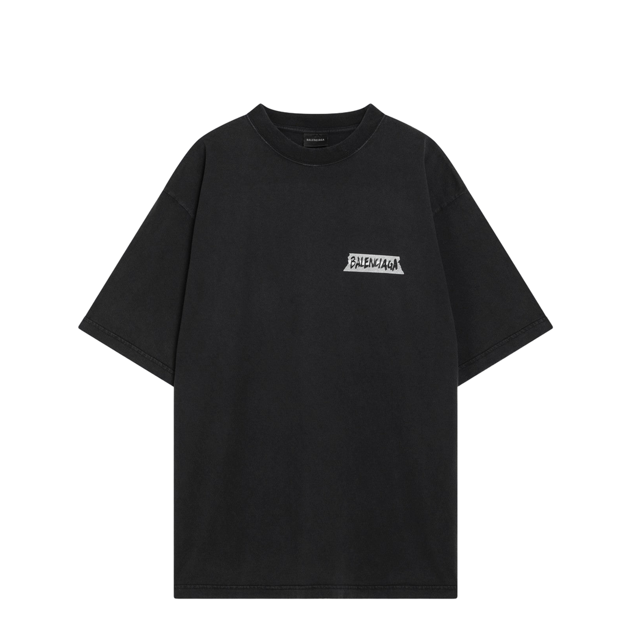 Masking Tape T-shirt Medium Fit in Faded Black