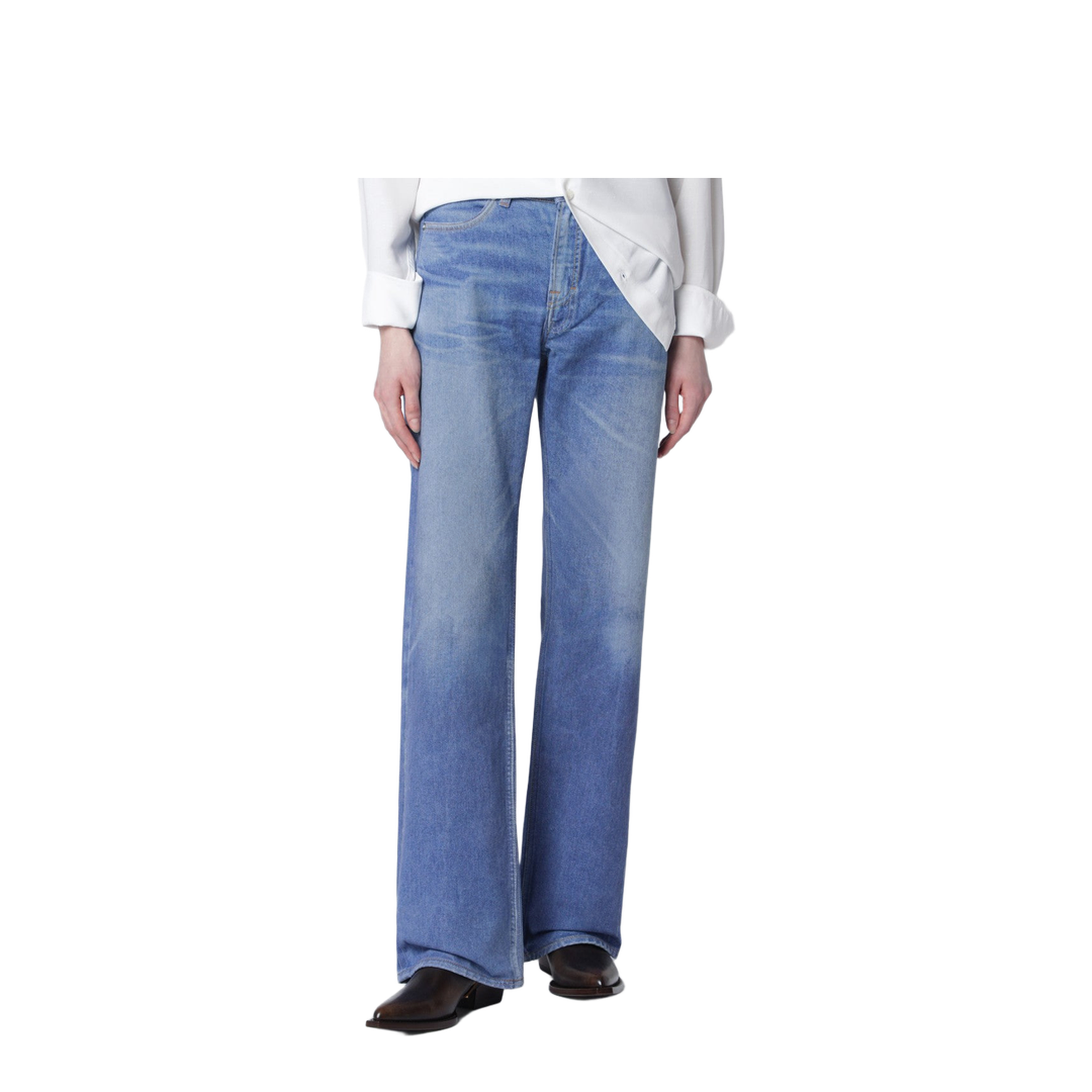 Wata Cut Jeans with Aurora Blue Digital Print