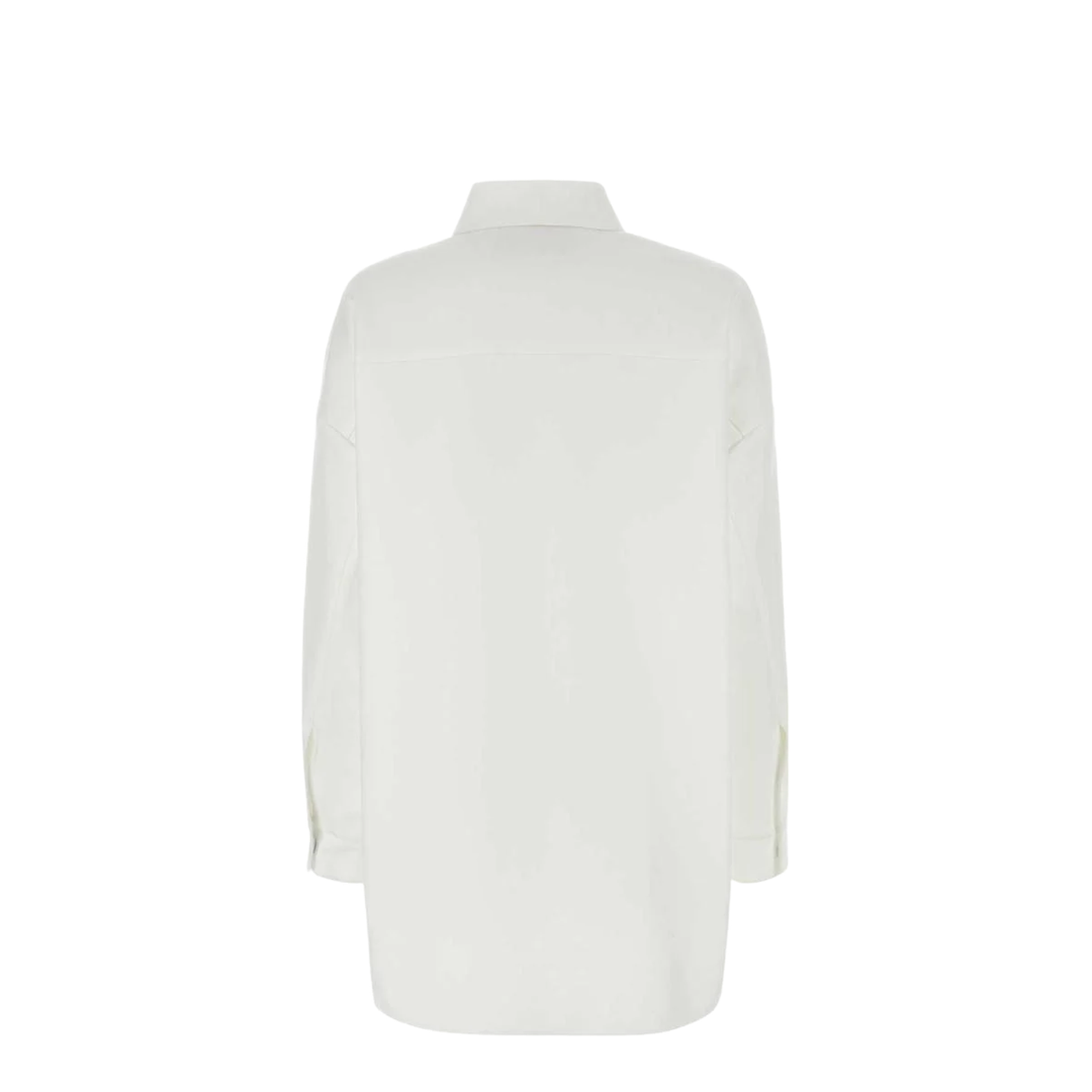 White Cotton Blend Oversize Shirt