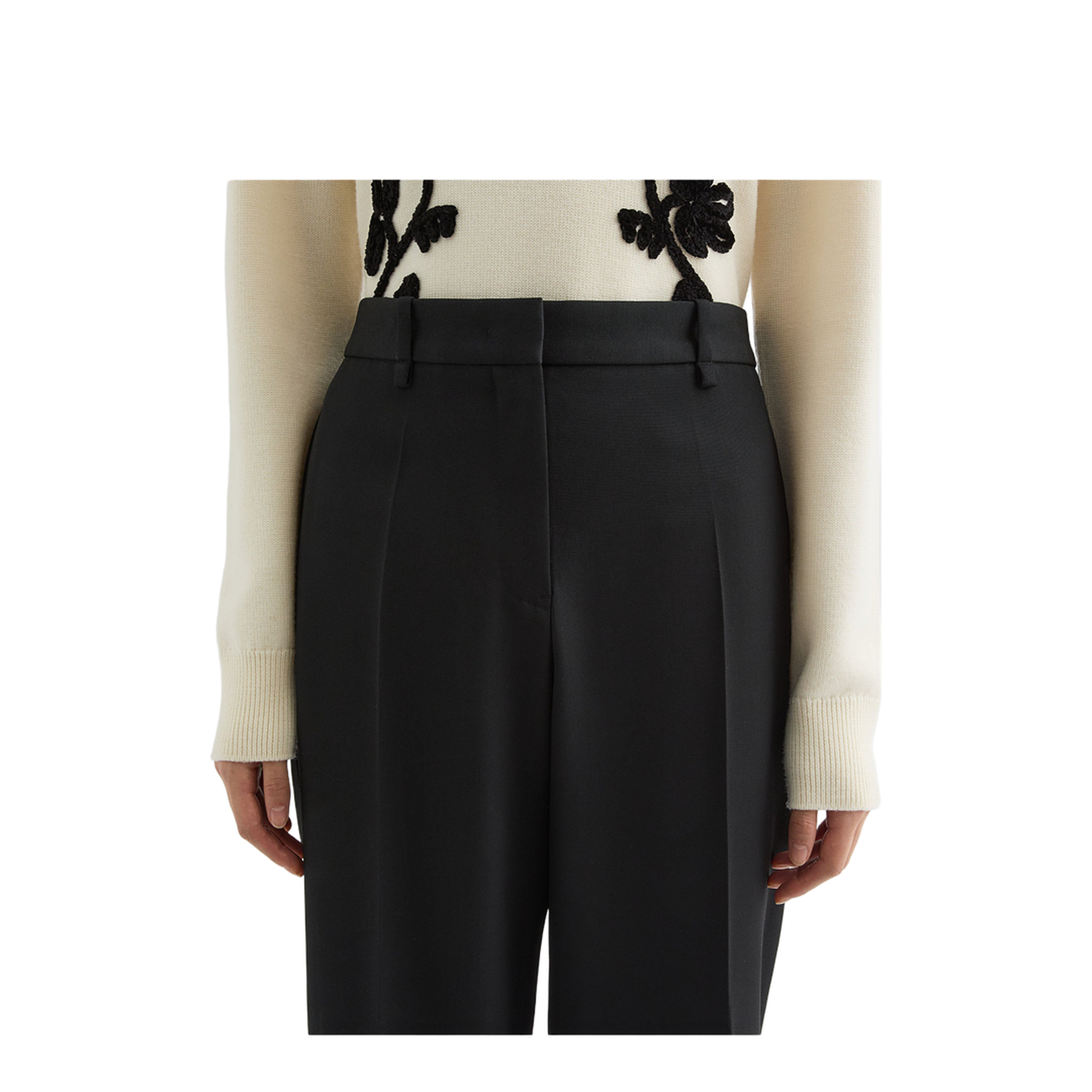 Wool Gabardine Tailored Trousers