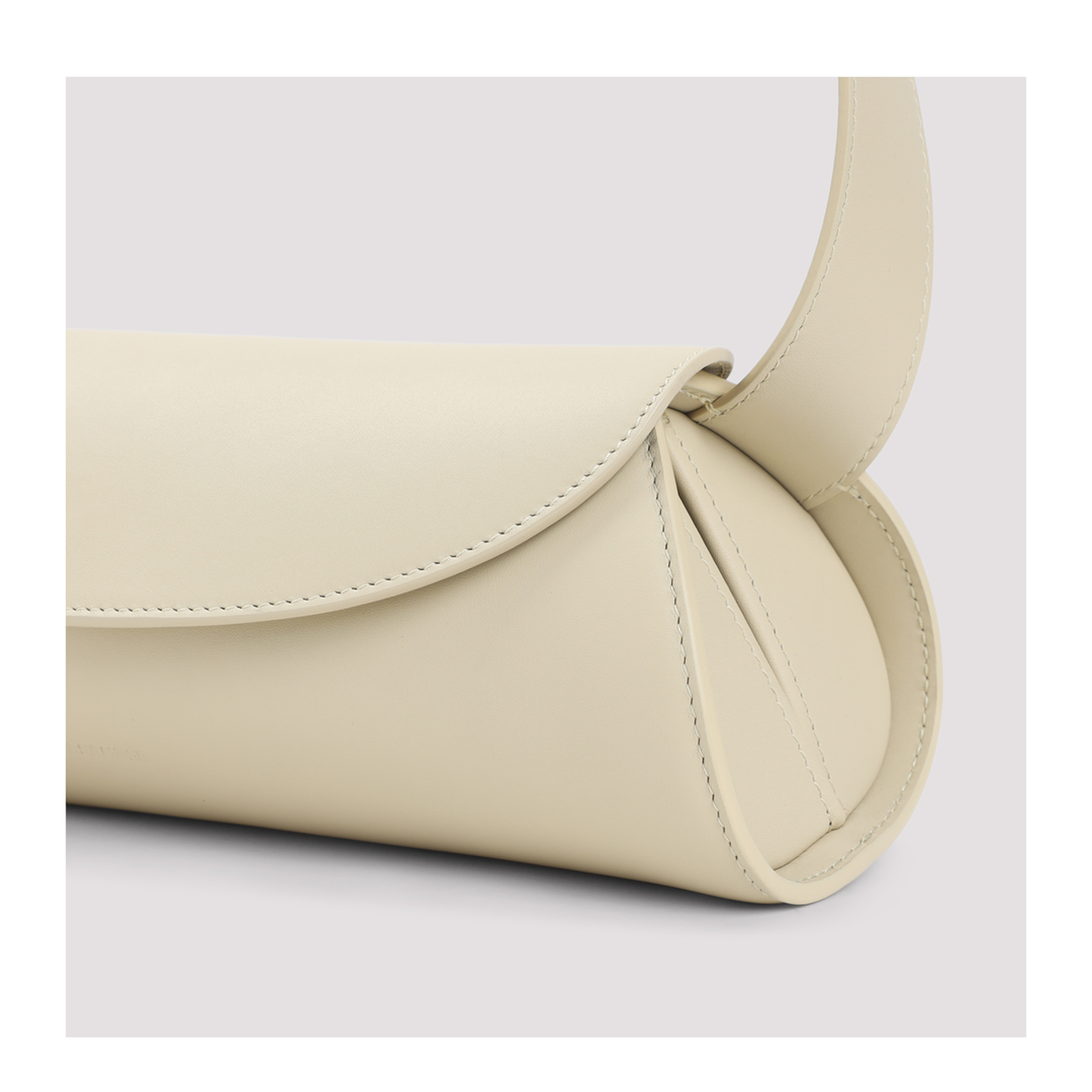 Beige Leather Small Cannolo Shoulder Bag