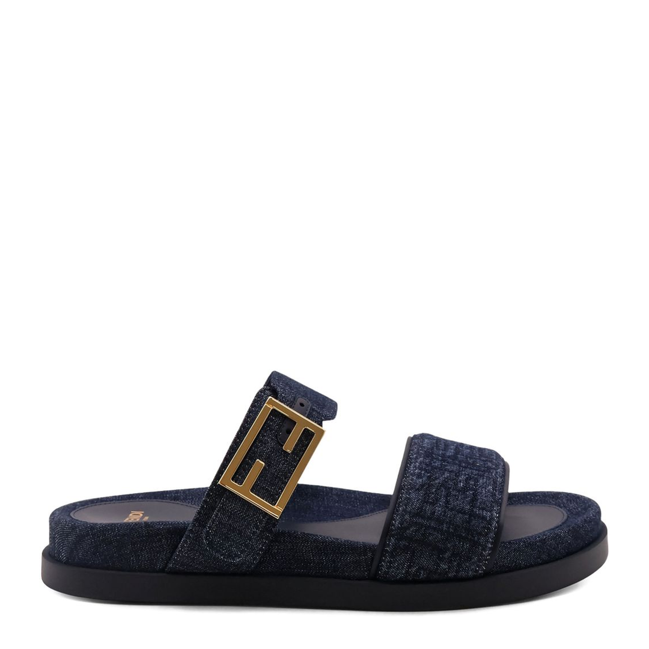 Dark Blue Denim Fabric Slides